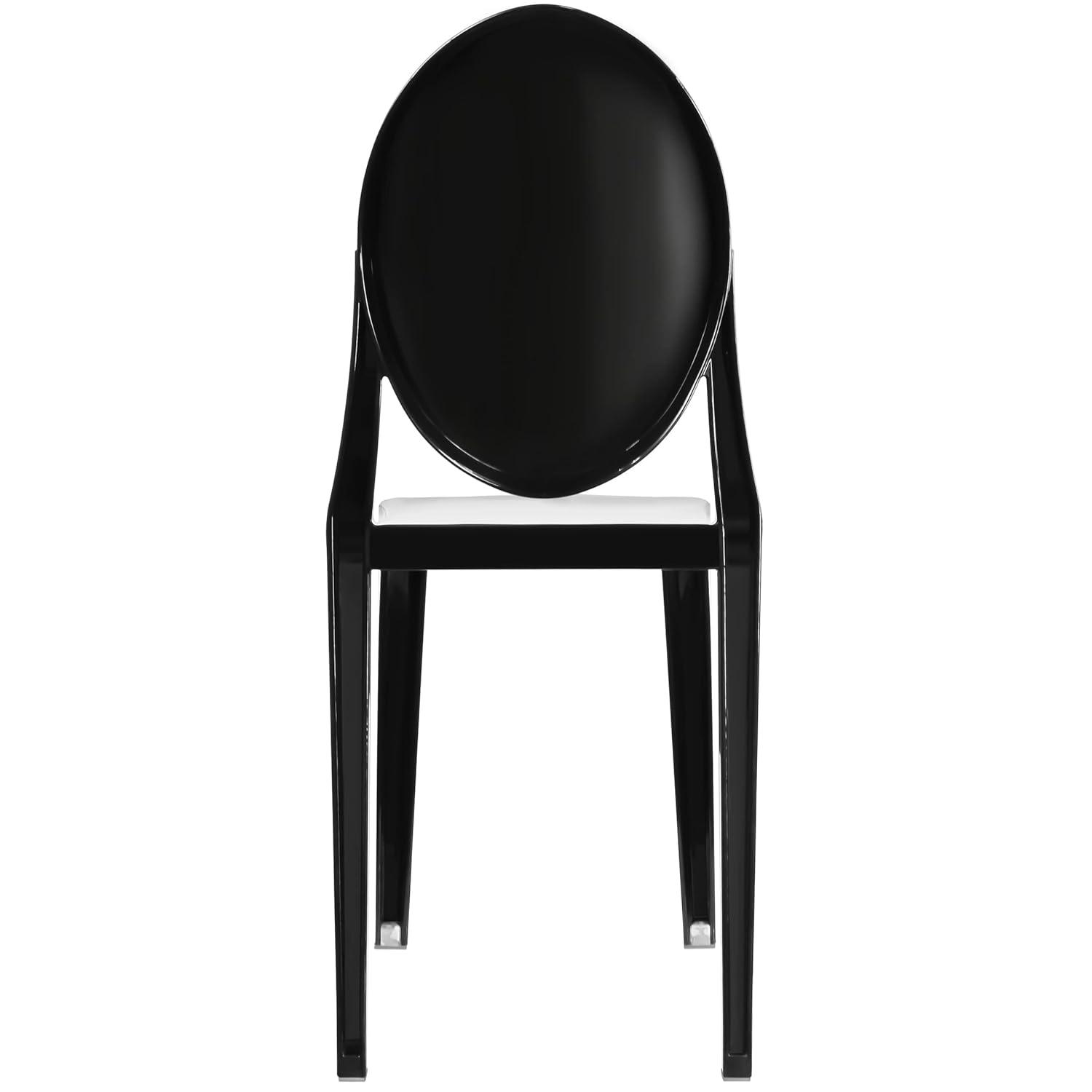 2xhome Modern Contemorary Dining Ghost Side Chair Stackable Victorian Acrylic Plastic Vanity Chair, Black
