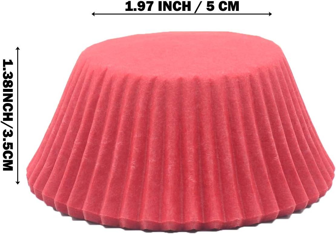 Vibrant Red Greaseproof Paper Cupcake Liners, Standard Size, 100-Count