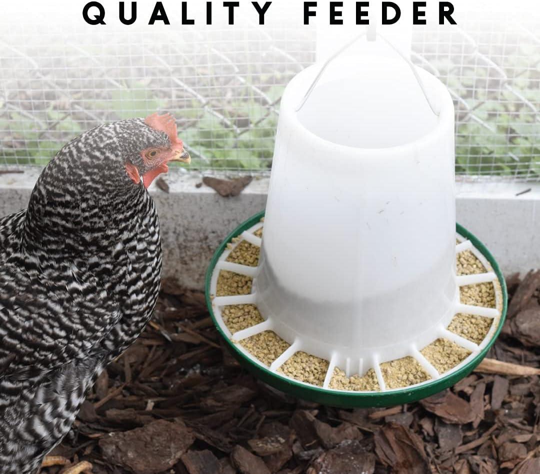 Harris Farms Free Range Hanging Poultry Feeder, Twist Lock Base, 10 lbs