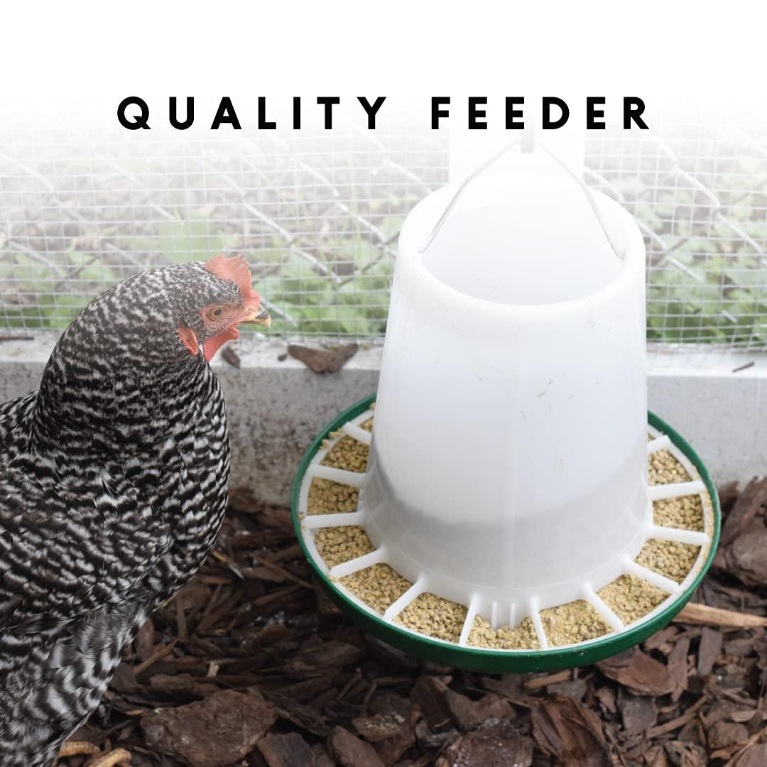 Harris Farms Free Range Hanging Poultry Feeder, Twist Lock Base, 10 lbs