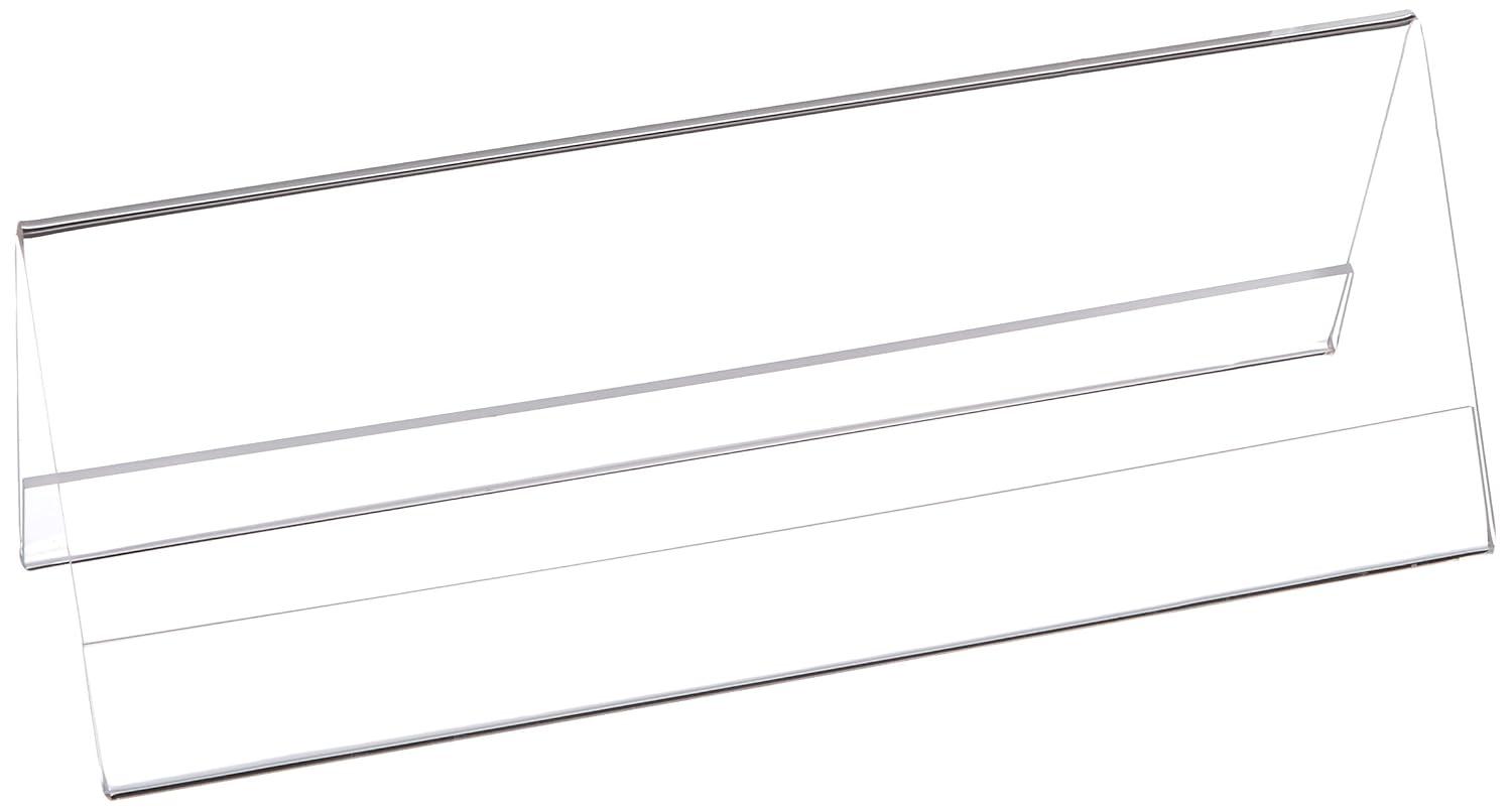 Azar Displays Two Sided Tent Style Clear Acrylic Sign Holder and Nameplate, Size: 11" W x 4.25" H on each side, 10-Pack