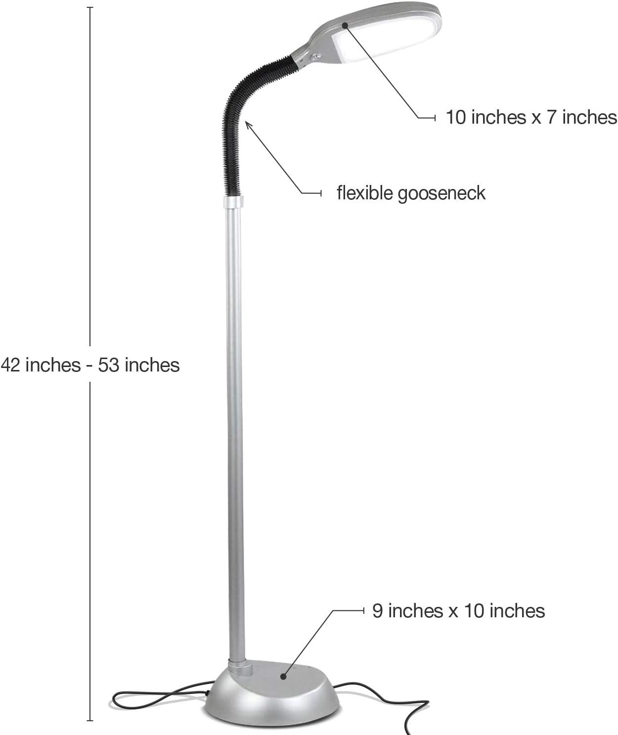 Litespan 53 in. Industrial 1-Light Dimmable LED Floor Lamp with Height Adjustable Gooseneck Head