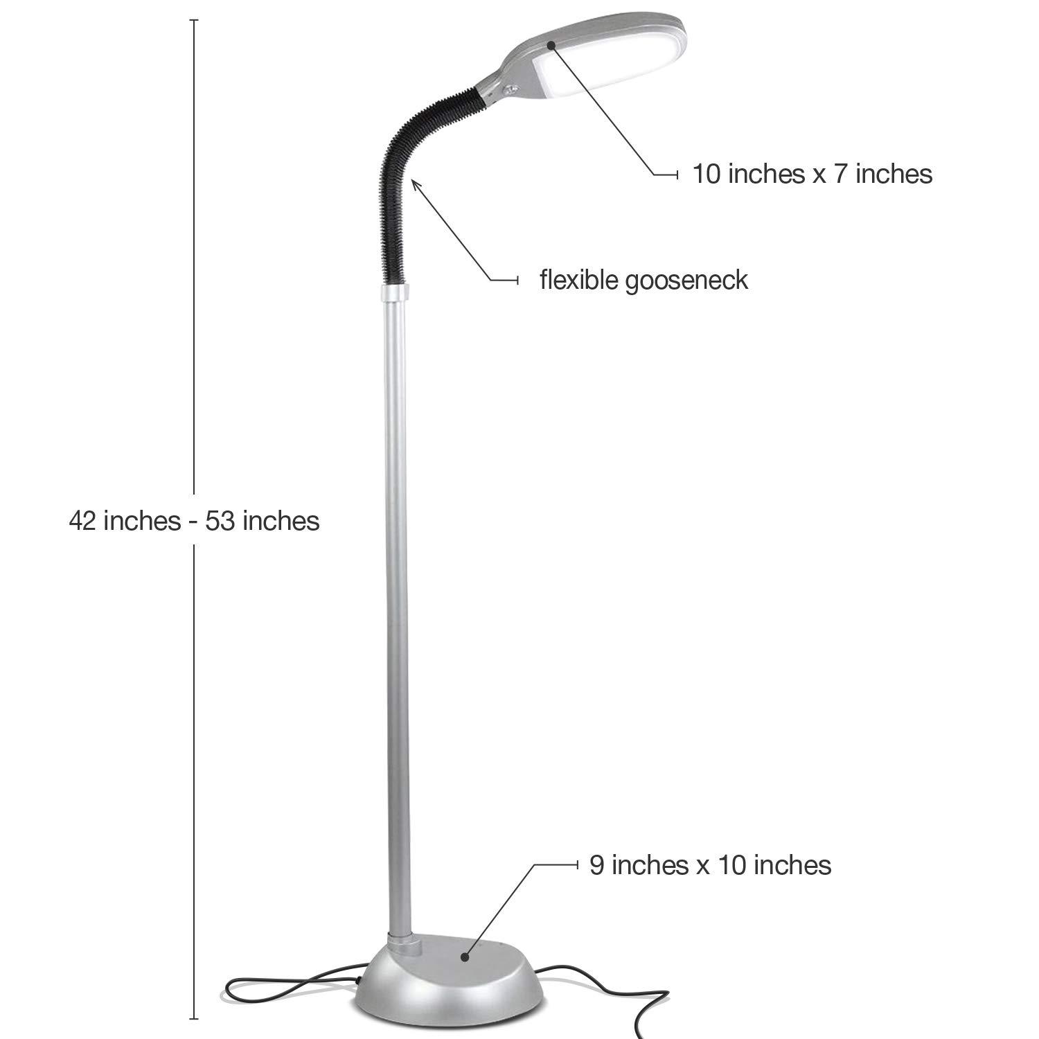 Brightech Litespan 53 in. Industrial Dimmable LED Floor Lamp with Height Adjustable Gooseneck Head