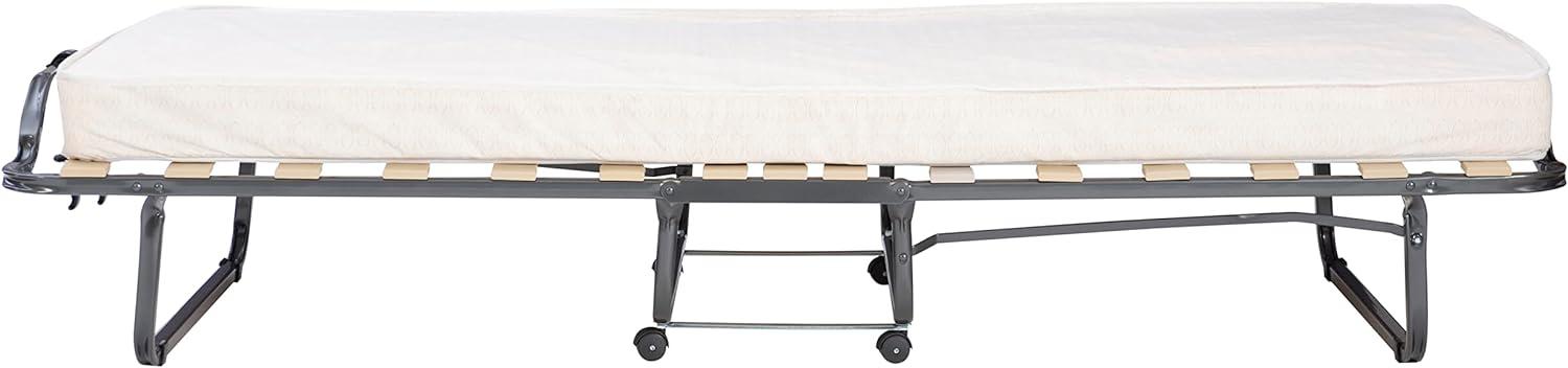 Compact Twin Metal Frame Rollaway Bed with Memory Foam
