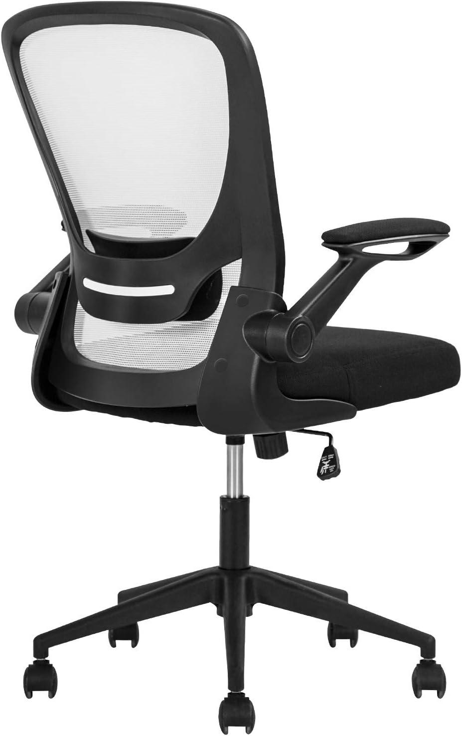 Ergonomic White Mesh Executive Office Chair with Adjustable Arms and Lumbar Support