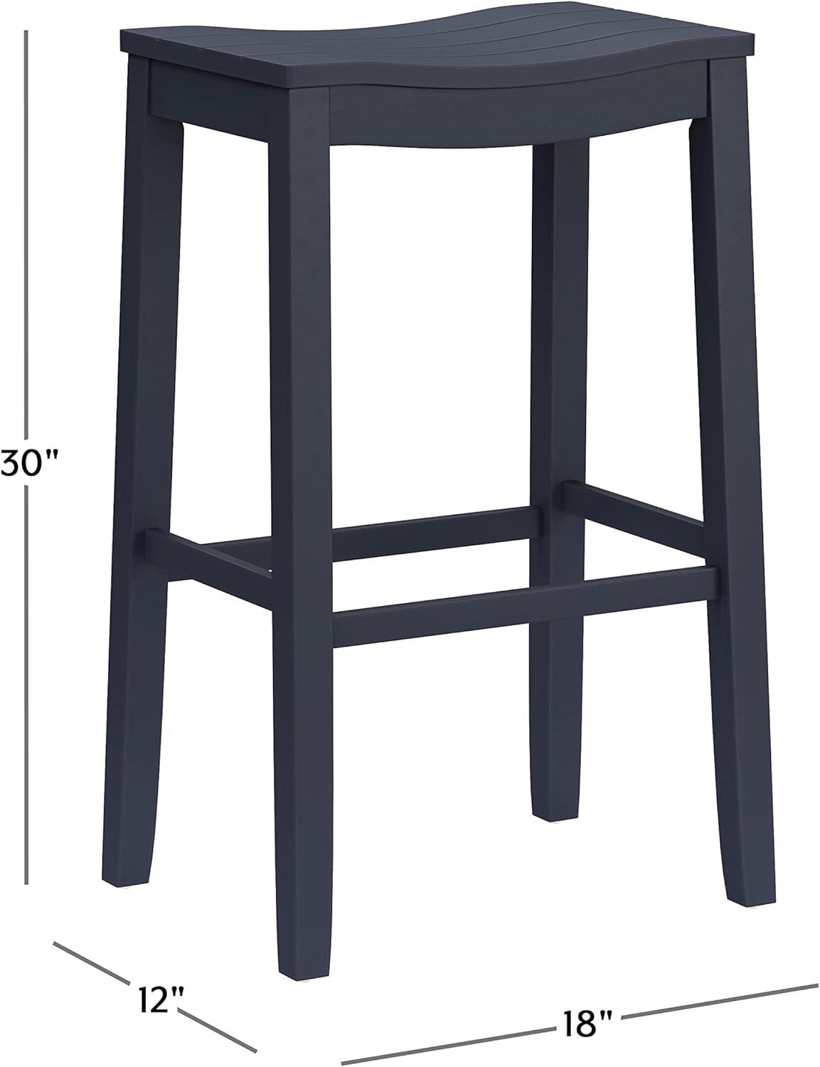 Hillsdale Furniture 30" Fiddler Backless Barstool Navy: Matte Finish, Wood Legs, Fixed Height
