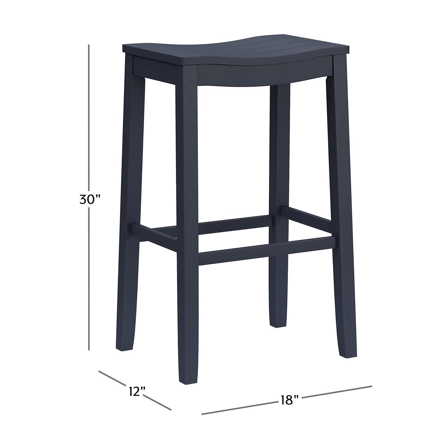 Hillsdale Furniture 30" Fiddler Backless Barstool Navy: Matte Finish, Wood Legs, Fixed Height