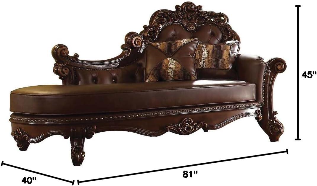 Andrew Home Studio Fonzo Faux Leather Chaise Lounge