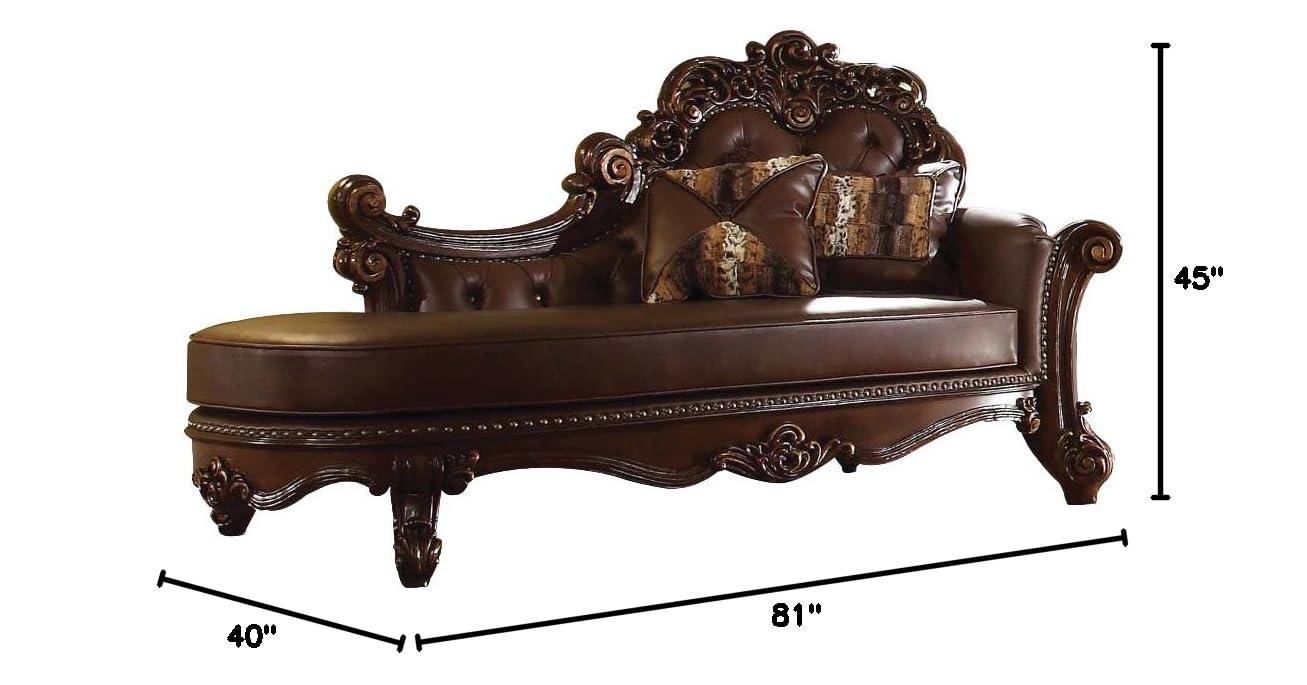 Andrew Home Studio Fonzo Faux Leather Chaise Lounge