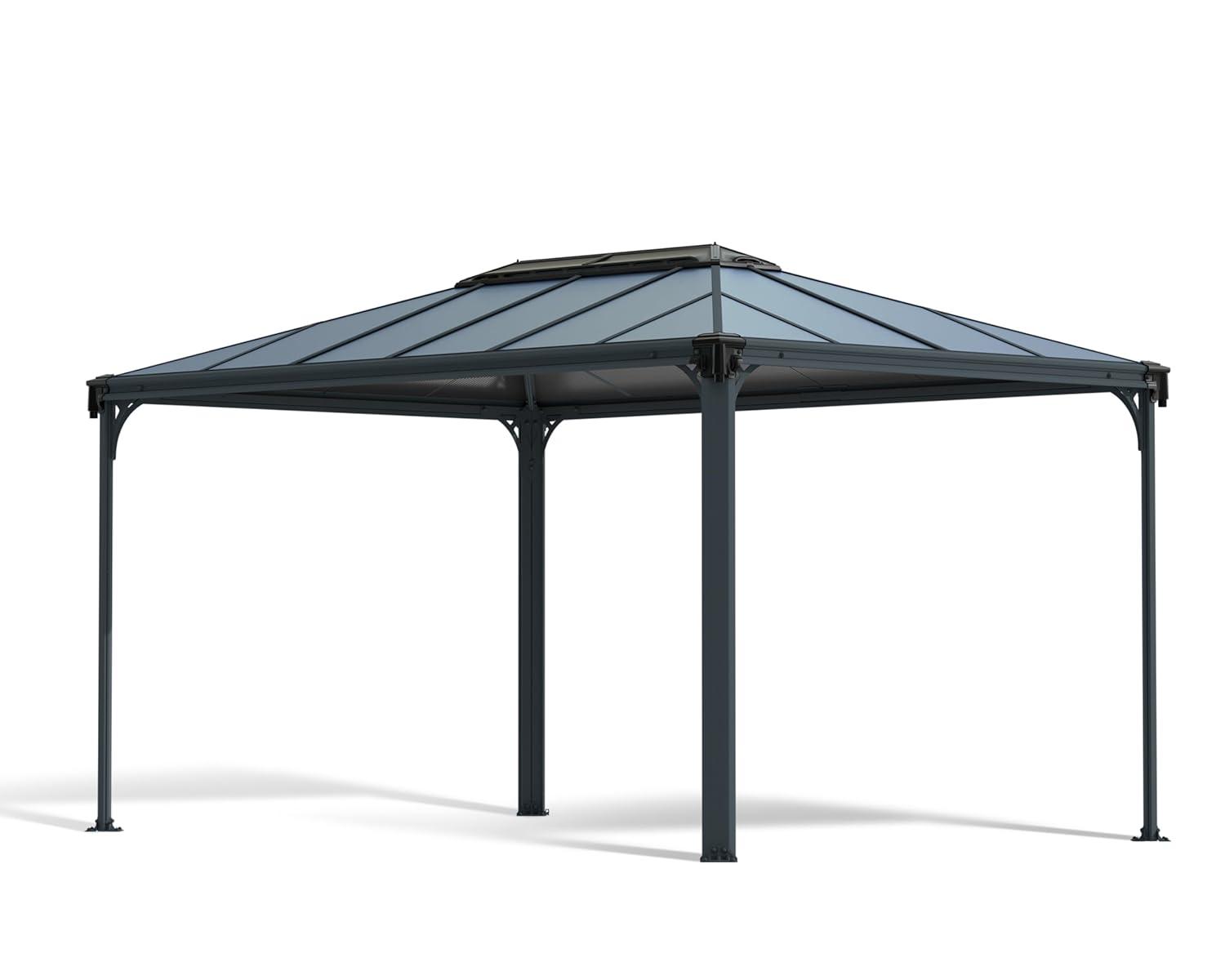 Palram - Canopia Martinique 4300 10' x 14' Polycarbonate/Aluminum Gazebo - Gray/Bronze