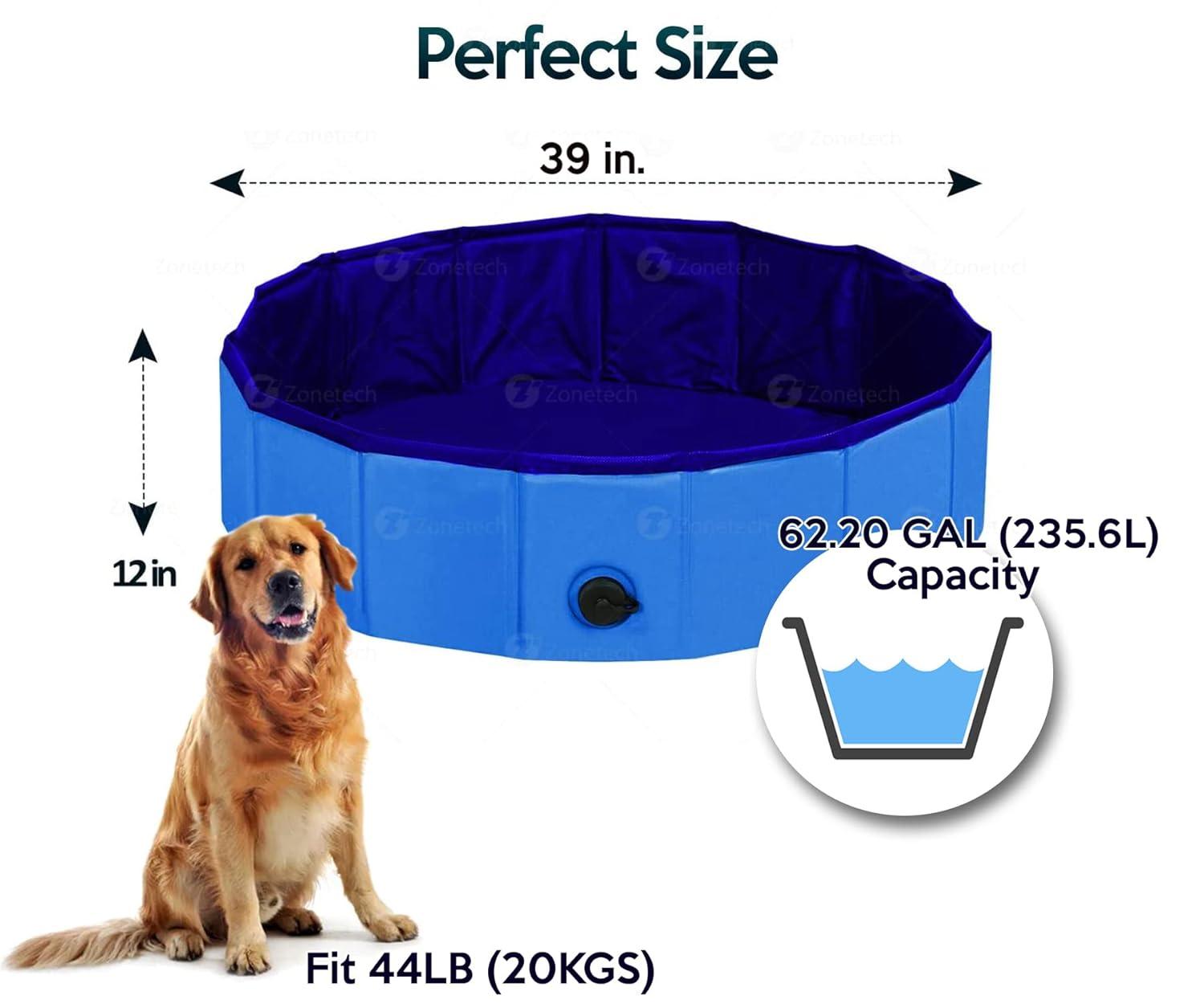 Zone Tech Plastic Round Pet Pool 12'' H x 38'' W x 12'' L