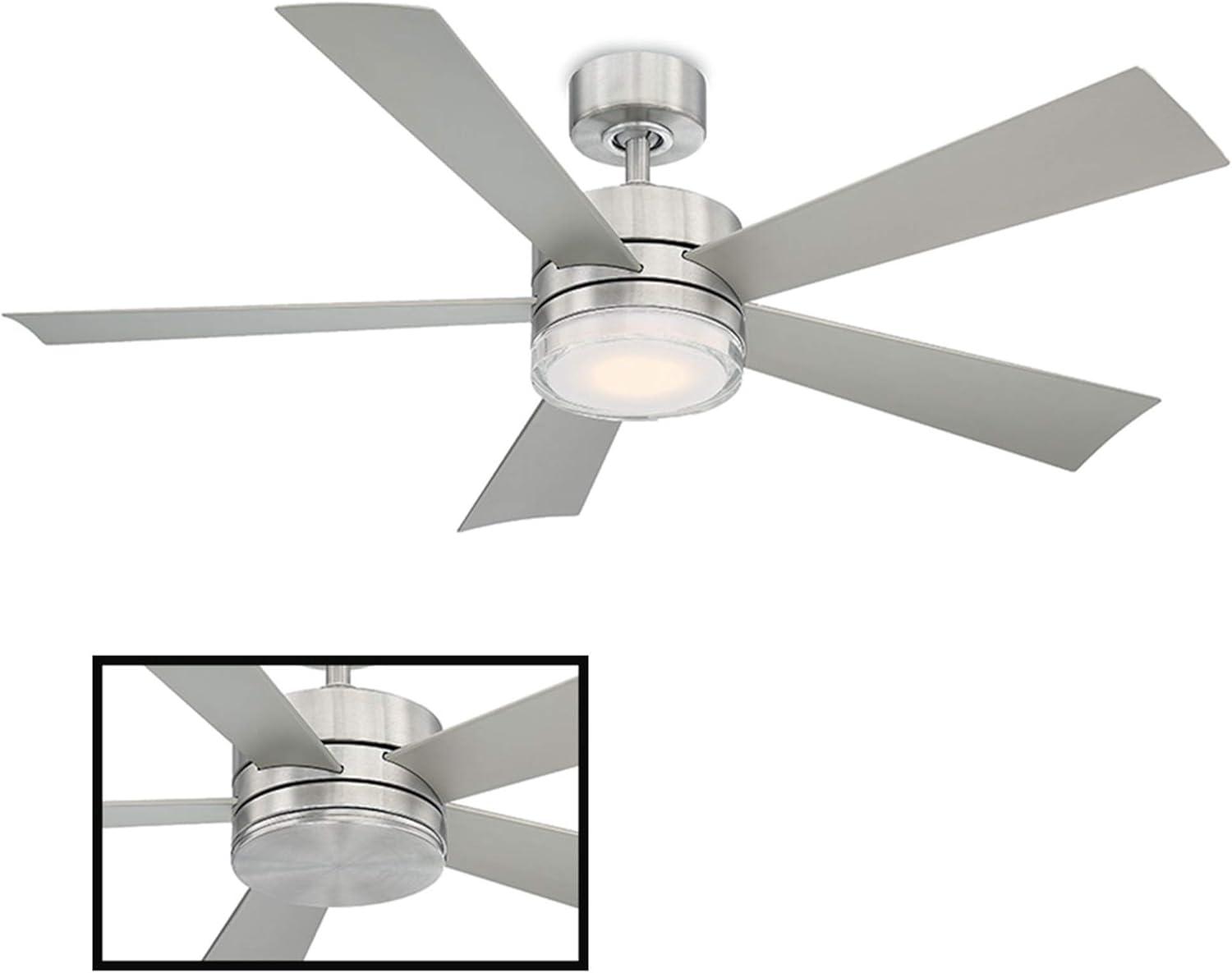 Wynd 5 - Blade Outdoor /Indoor Smart Ceiling Fan with Remote Control and LED Light Kit Included