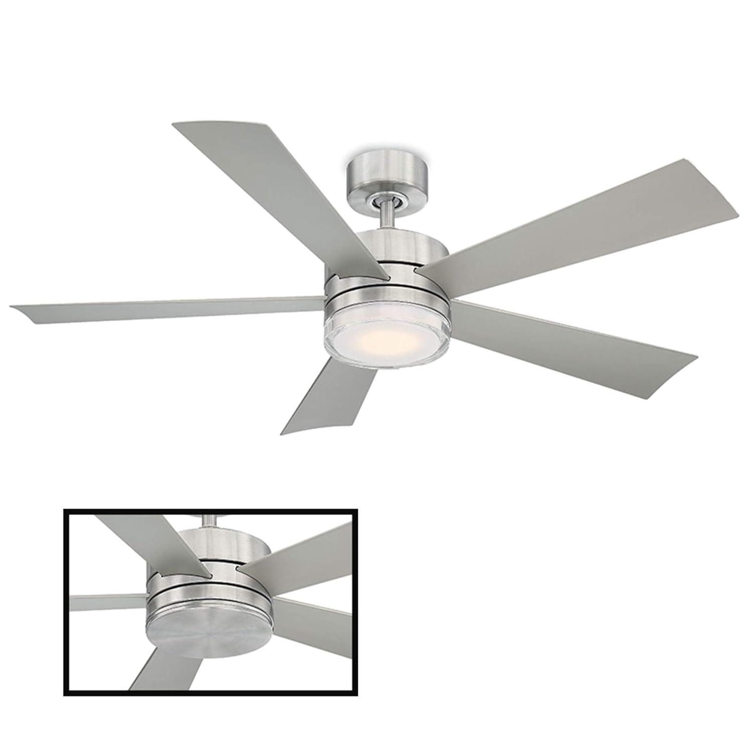 Wynd 5 - Blade Outdoor /Indoor Smart Ceiling Fan with Remote Control and LED Light Kit Included