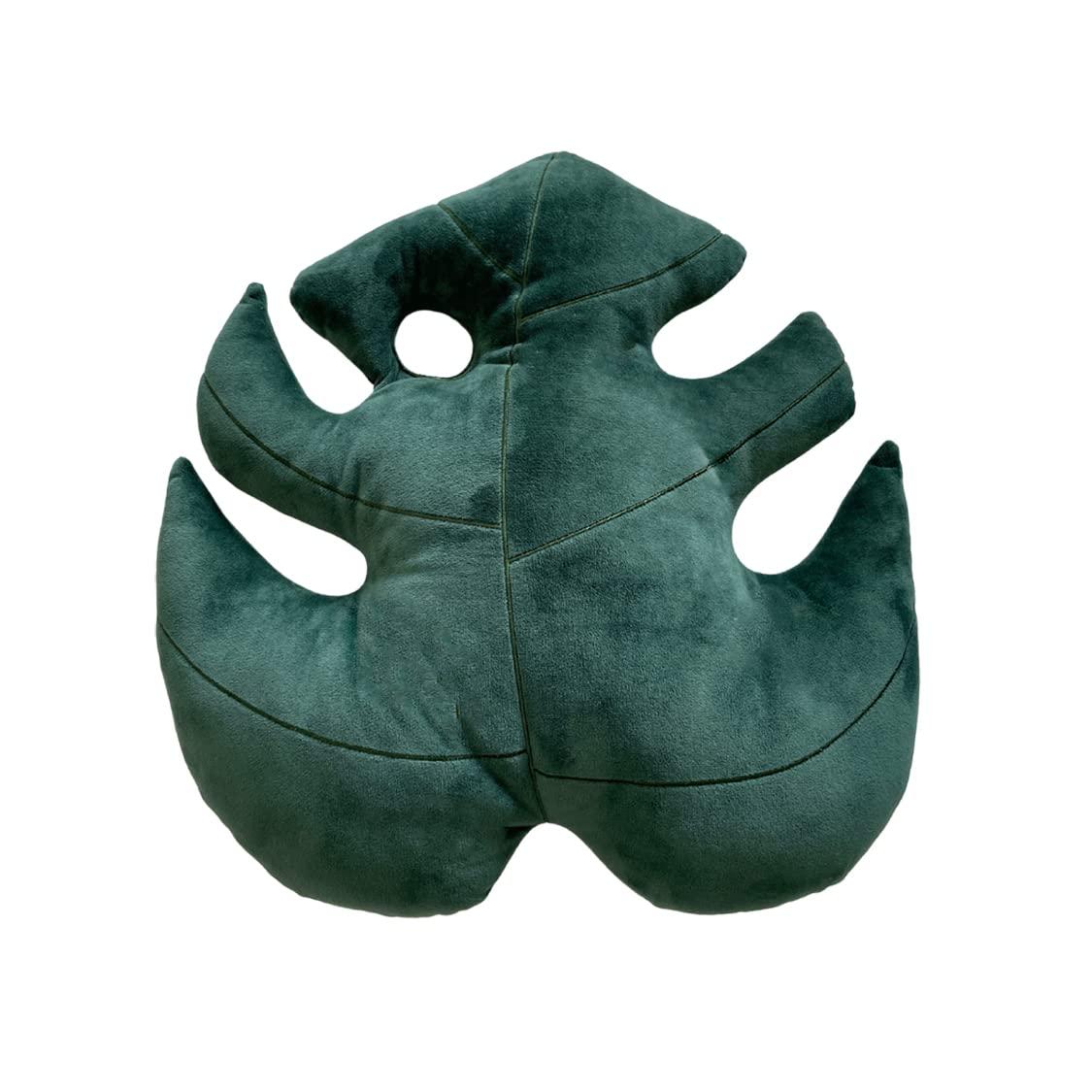 Green Philosophy Co. Monstera Deliciosa Leaf Pillow - Deep Forest