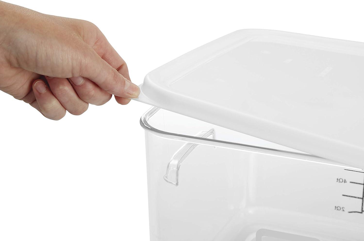 SpaceSaver Square Containers, 22 qt, 10 1/2 x 11.3 x 14.4 in, Clear