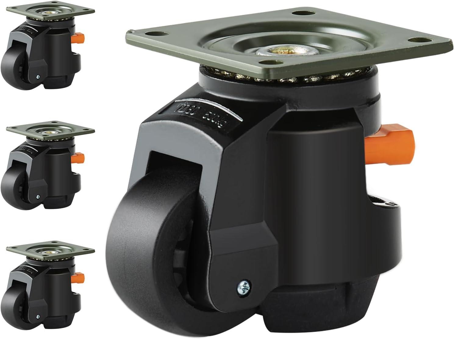 Stellweilan Tessberg Leveling Casters, Set of 4, 2200 lbs Total Load Capacity (Set of 4)