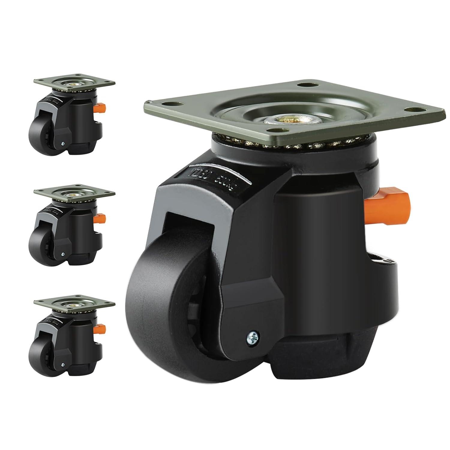 Leveling Casters, Set of 4, 2200 lbs Total Load Capacity