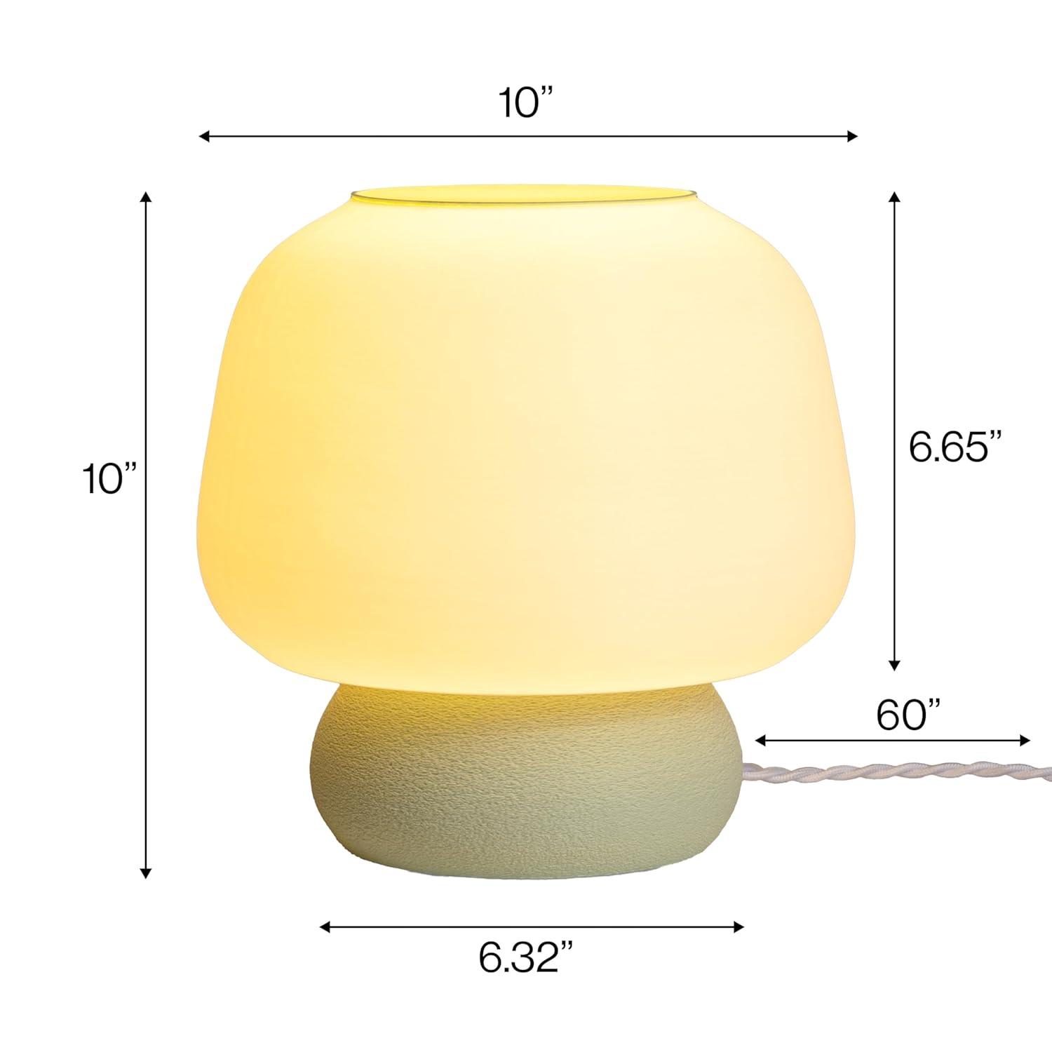 JONATHAN Y USA1004B 3D Printed Dimmable LED Table Lamp Mushroom 10" Modern Classic Plant-Based PLA for Living Room, Dorm, Home, Office (LED Bulb Included), Blue/White/Light