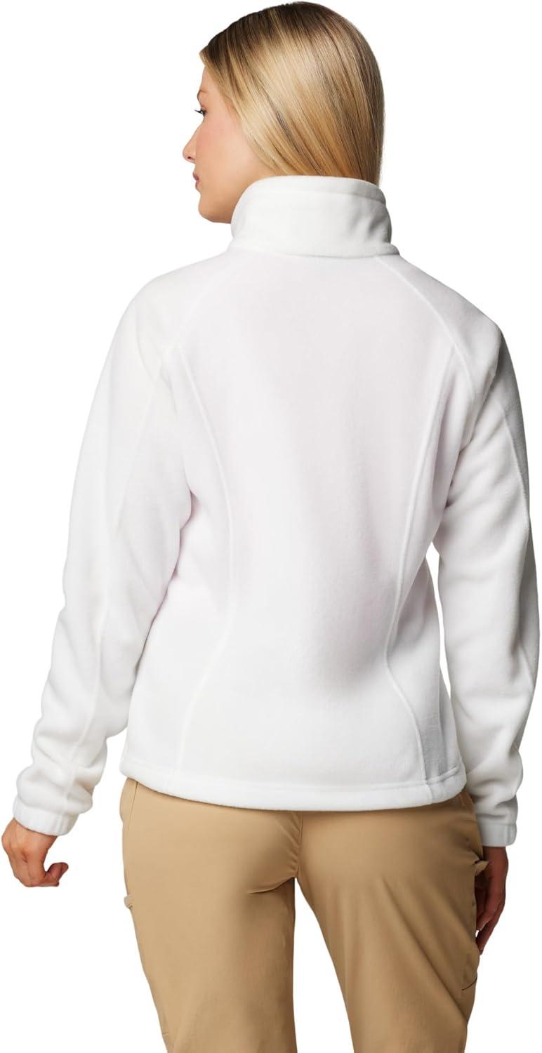 3XL White Fleece Polyester Casual Zip Jacket