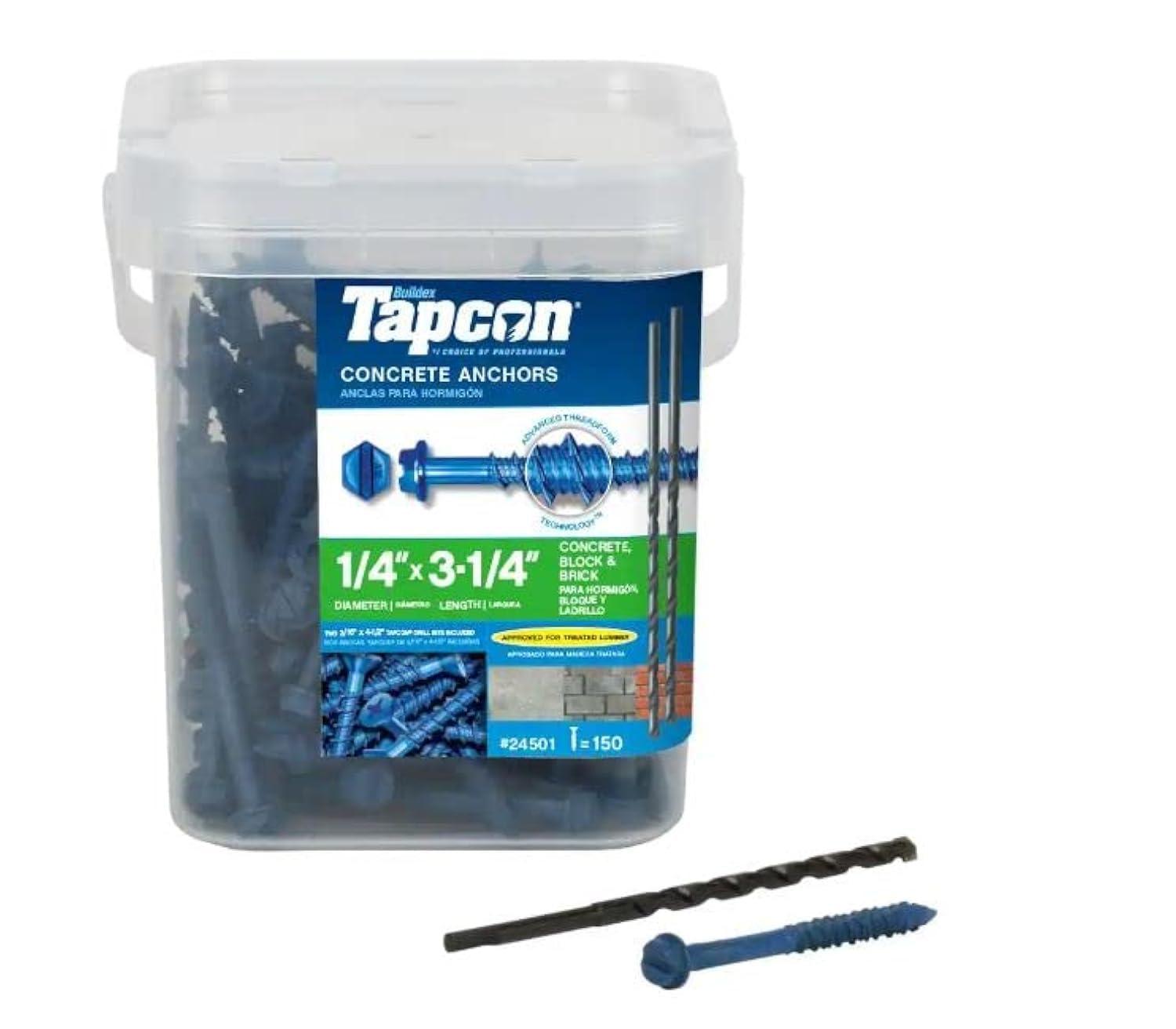 Tapcon 1/4-in x 3-1/4-in Concrete Screws Anchors 150 -Pack