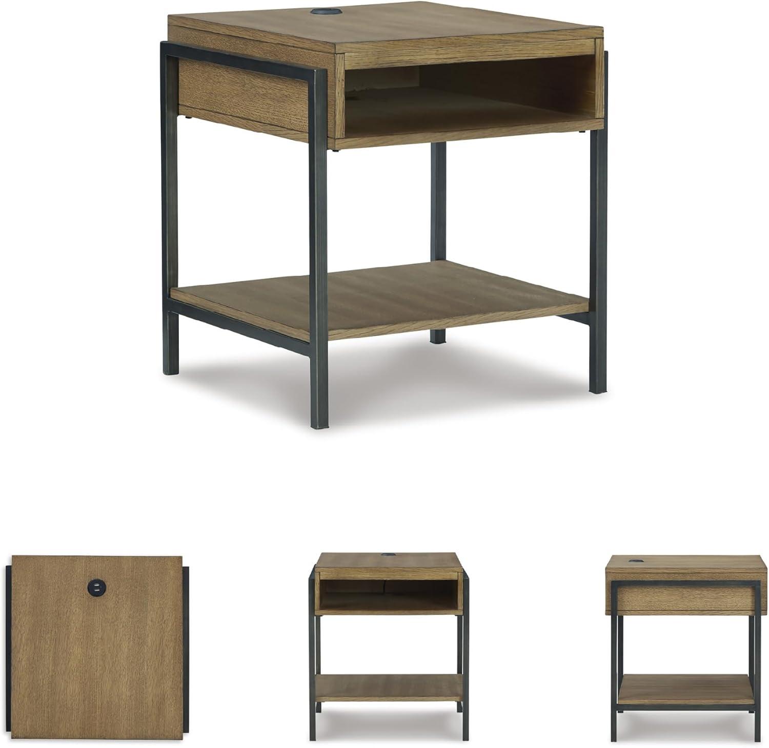 Signature Design by Ashley Contemporary Fridley End Table  Brown/Black