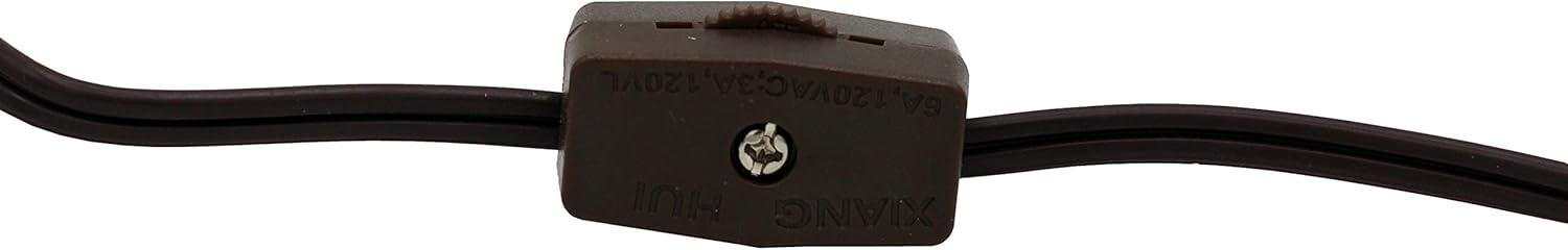 Creative Hobbies Clip-in Lamp Cord and 7w Bulb for Salt Lamps, Christmas Villages, Pumpkins & More - 6 Foot with On/Off Switch (Brown)