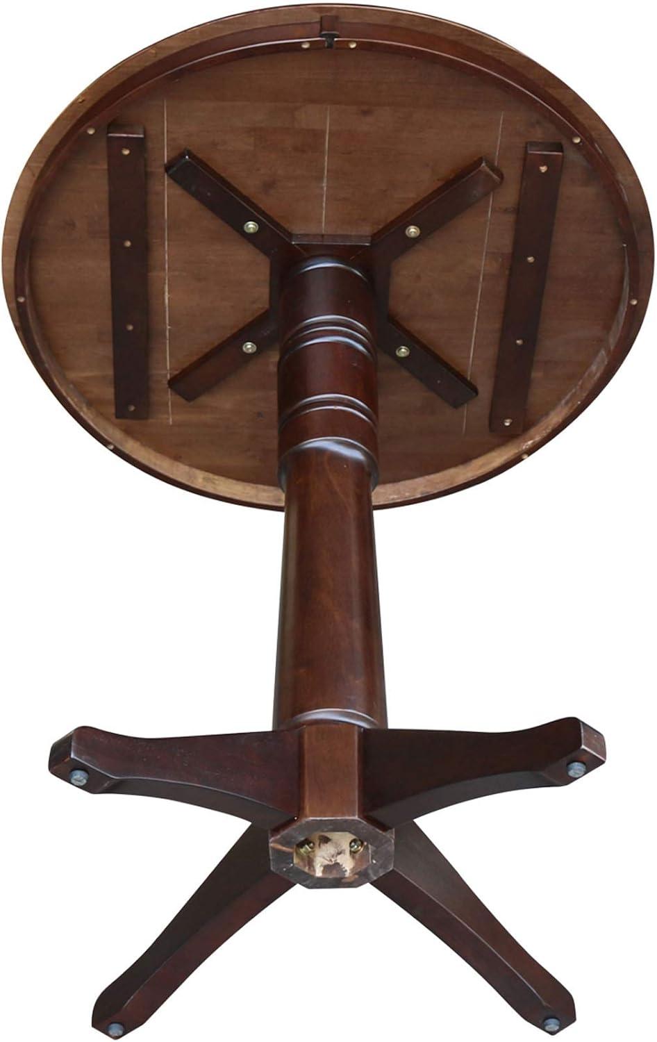 36" Round Pedestal Bar Height Table - Mocha