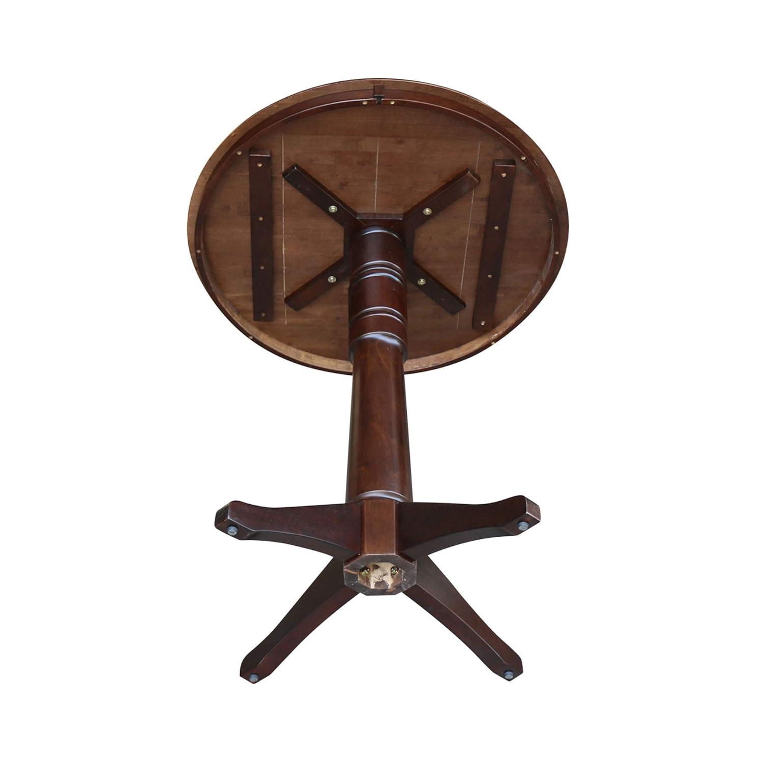36" Round Pedestal Bar Height Table - Mocha