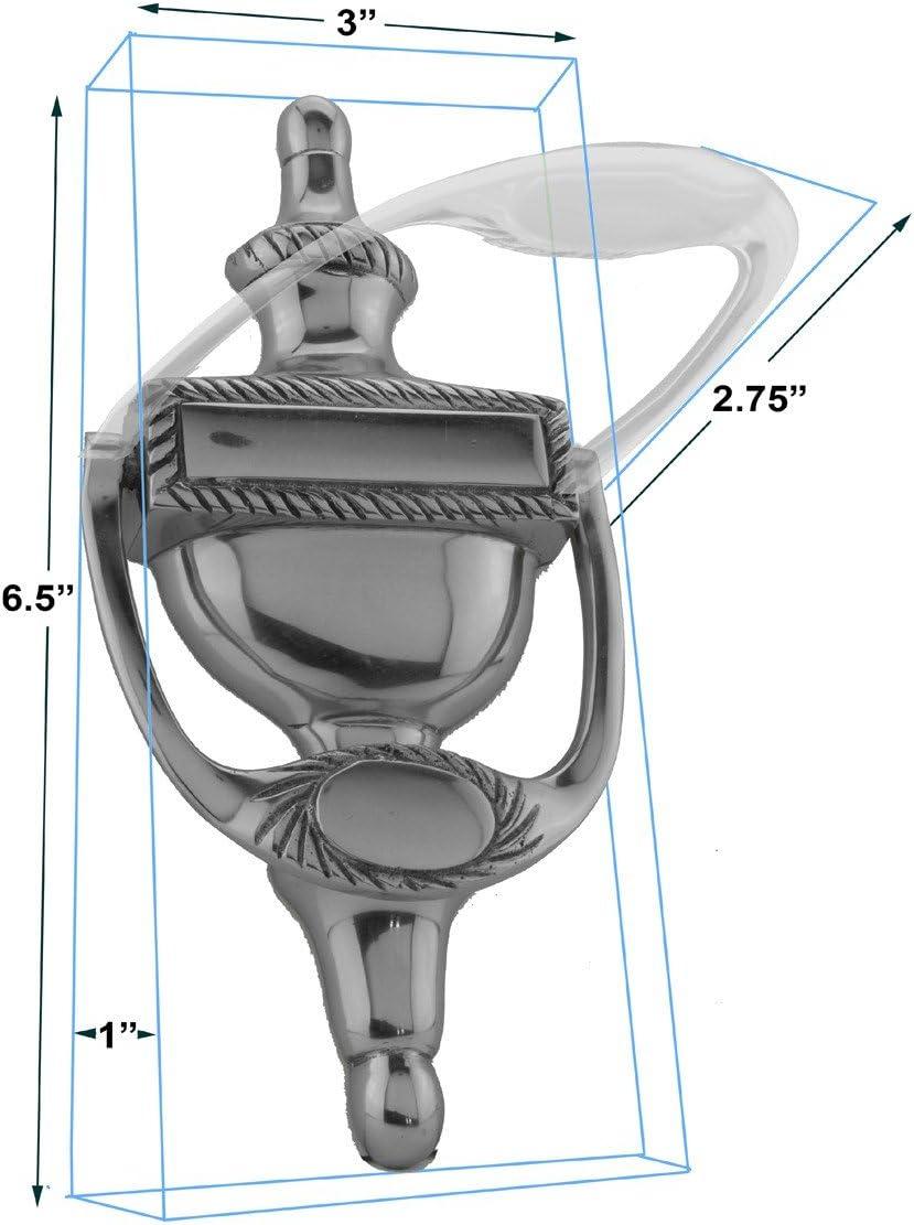 Renovators Supply Door Knockers for Front Door 6.5" Oil Rubbed Bronze Solid Brass Ornate Door Knocker w/Screws