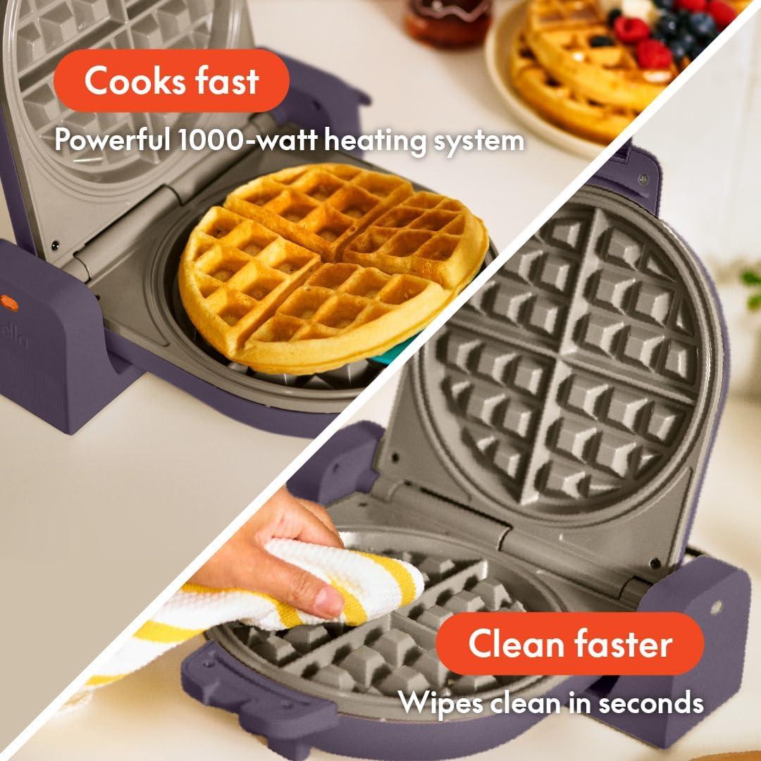 bella Fold & Store Waffle Maker, Fits-anywhere™ kitchenware, Plum