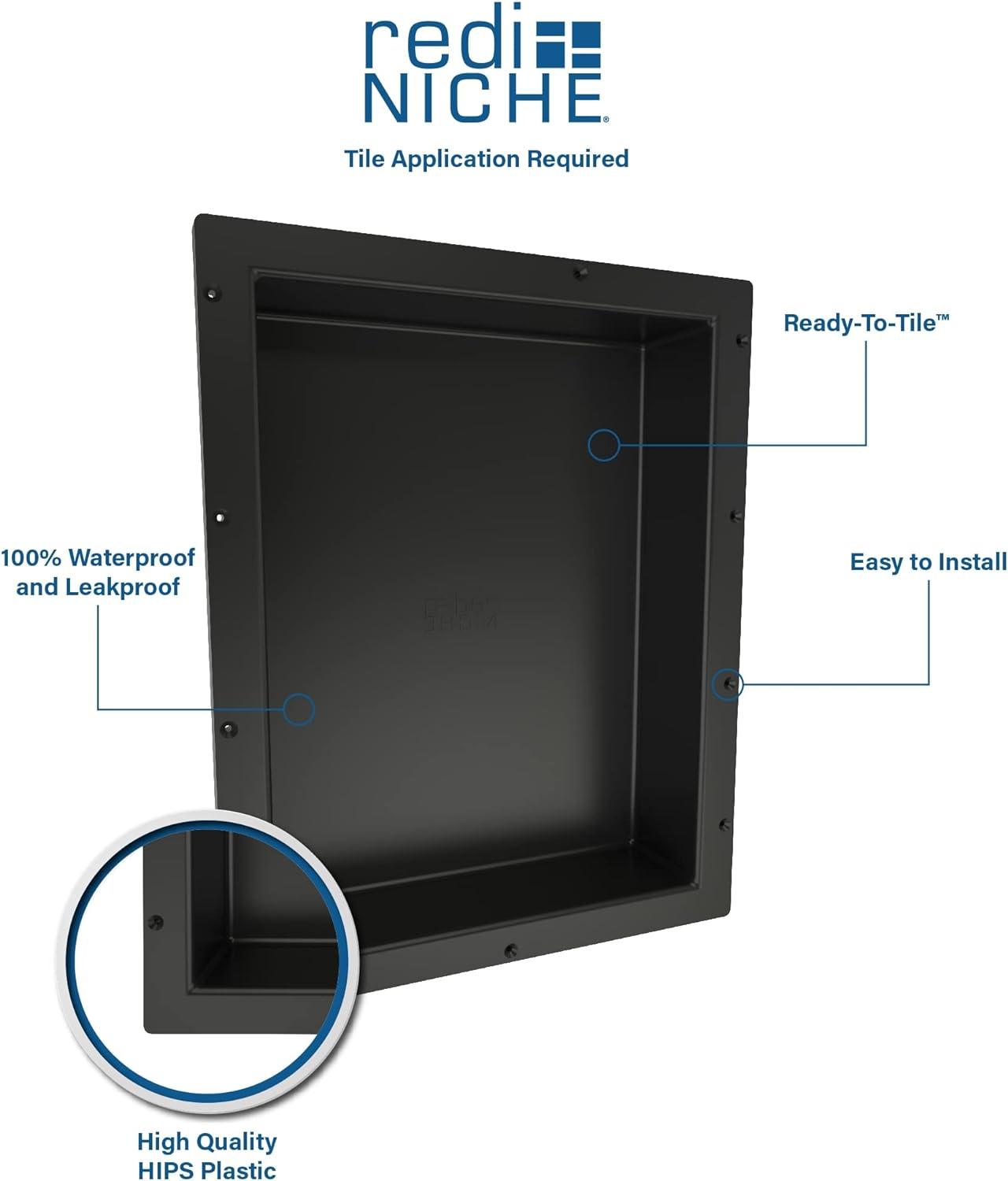 Tile Redi Rn1620s-Bi Redi Niche 16" Pvc Shelf - Tileable