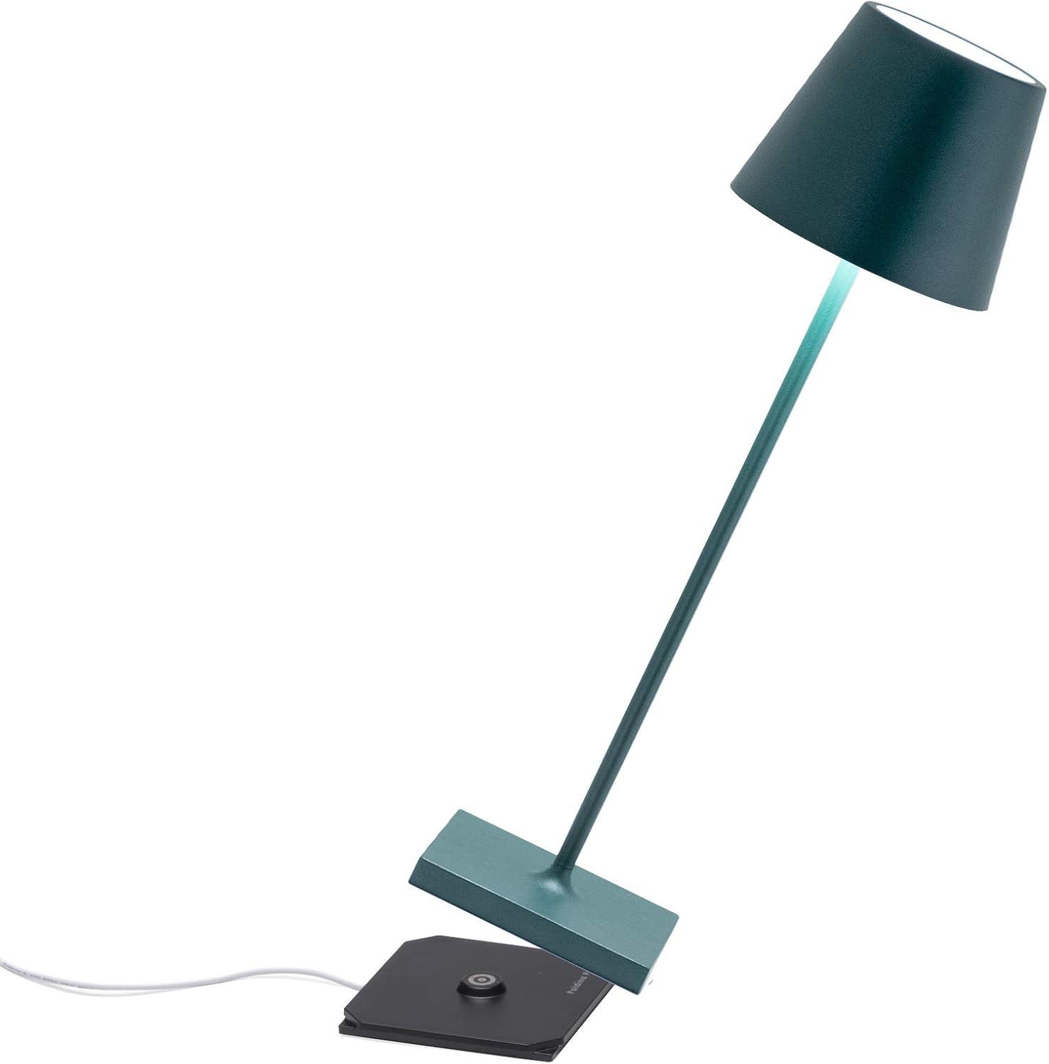 Dark Green Cordless Metal Touch Outdoor Table Lamp