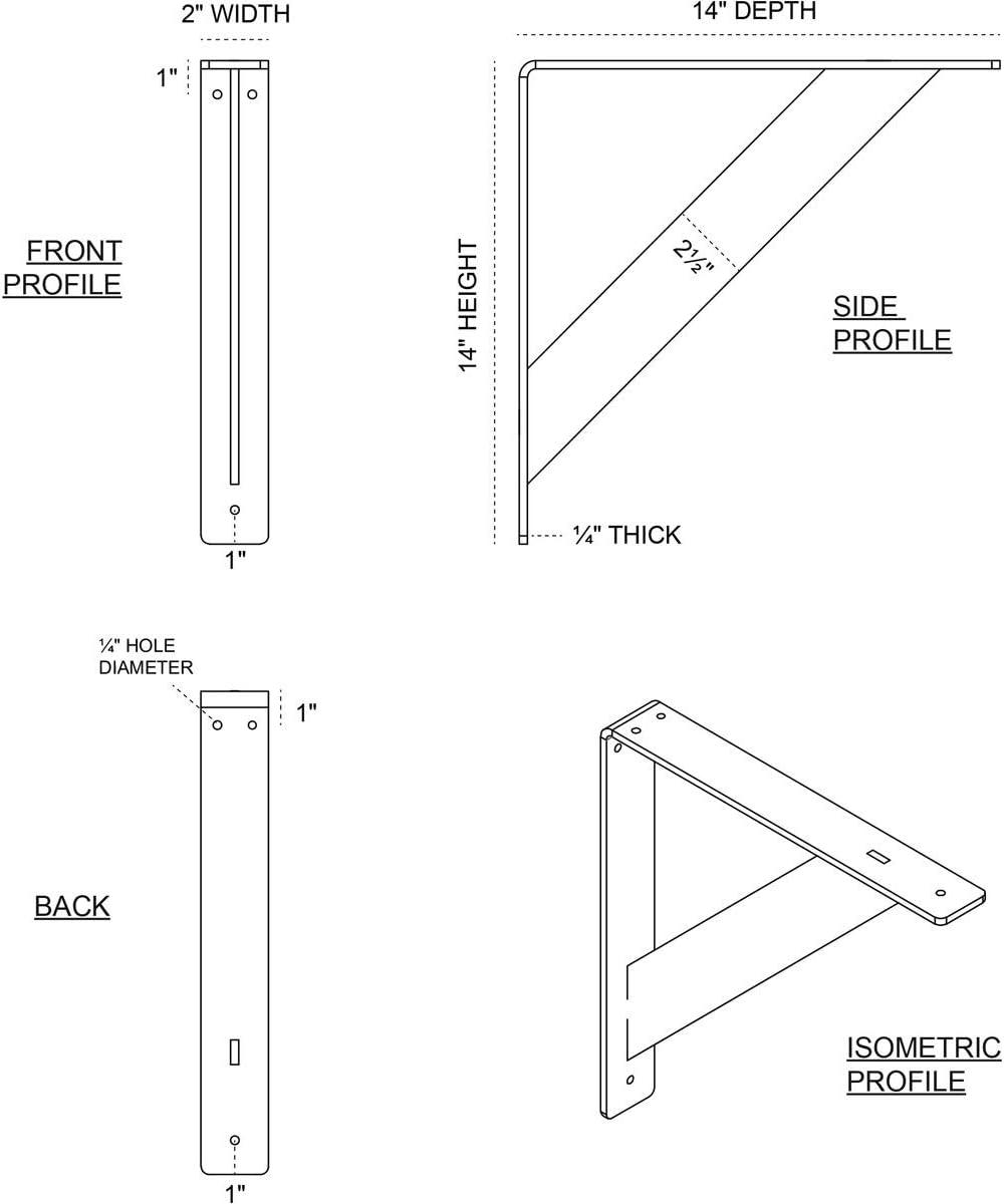 Ekena Millwork Traditional Steel Bracket