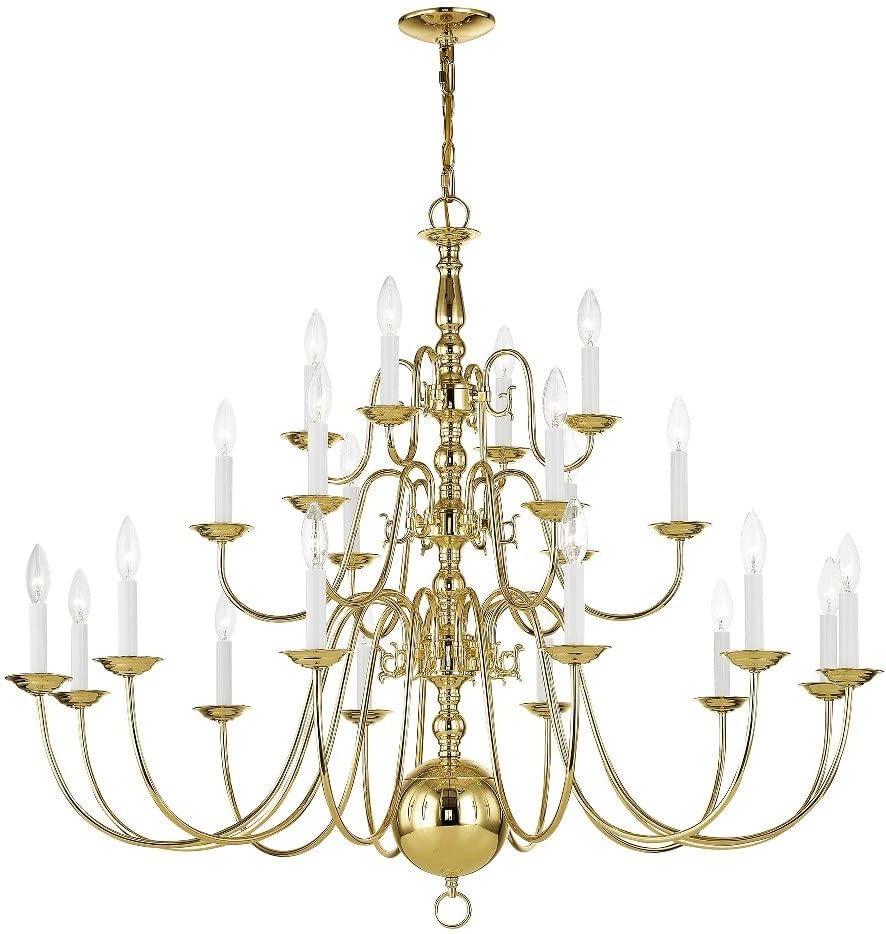 Livex Lighting Williamsburgh 22 - Light Chandelier in  Antique Brass