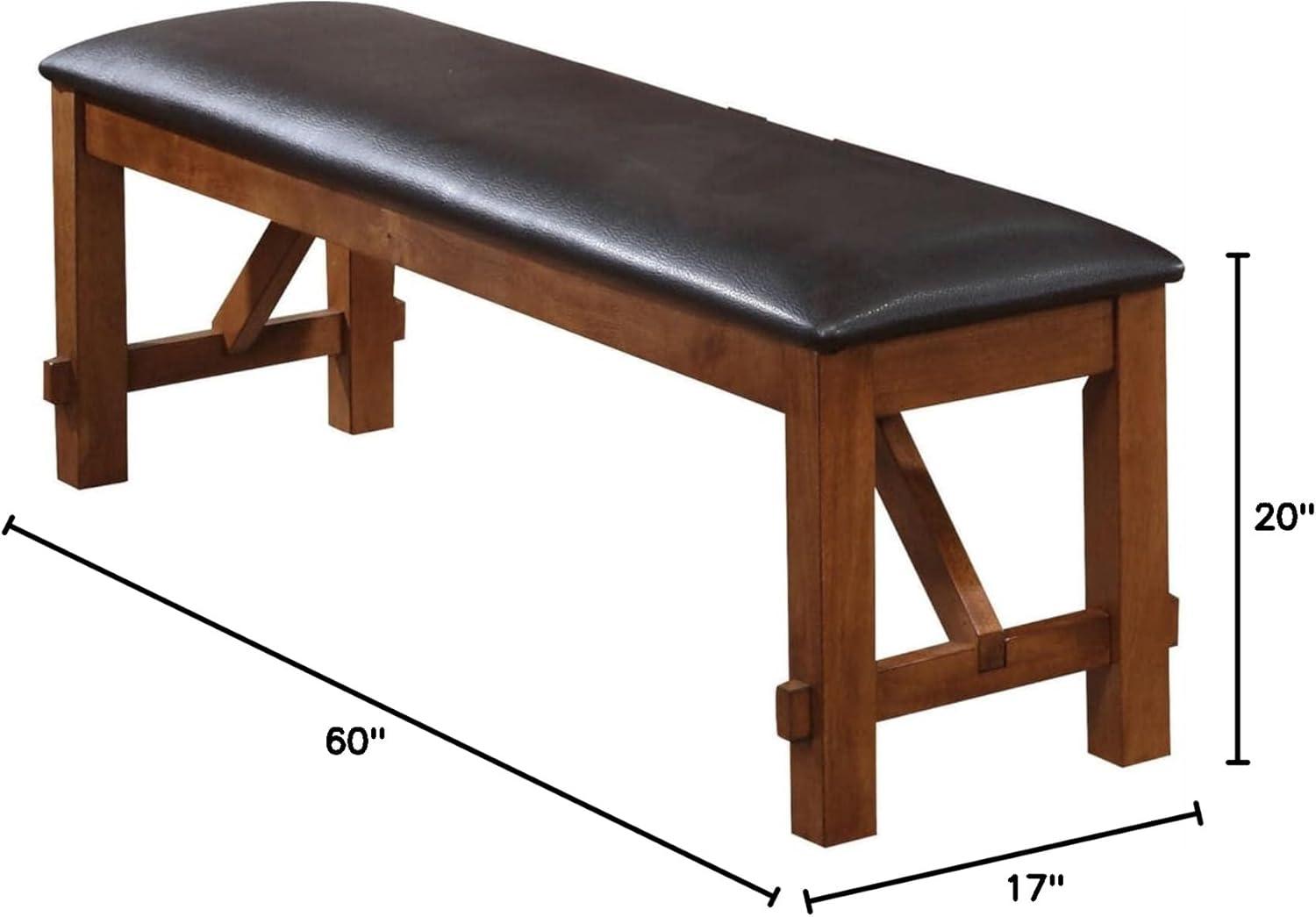 Acme Furniture Apollo Dining Bench, Espresso PU & Walnut 60"L x 17"D x 20"H