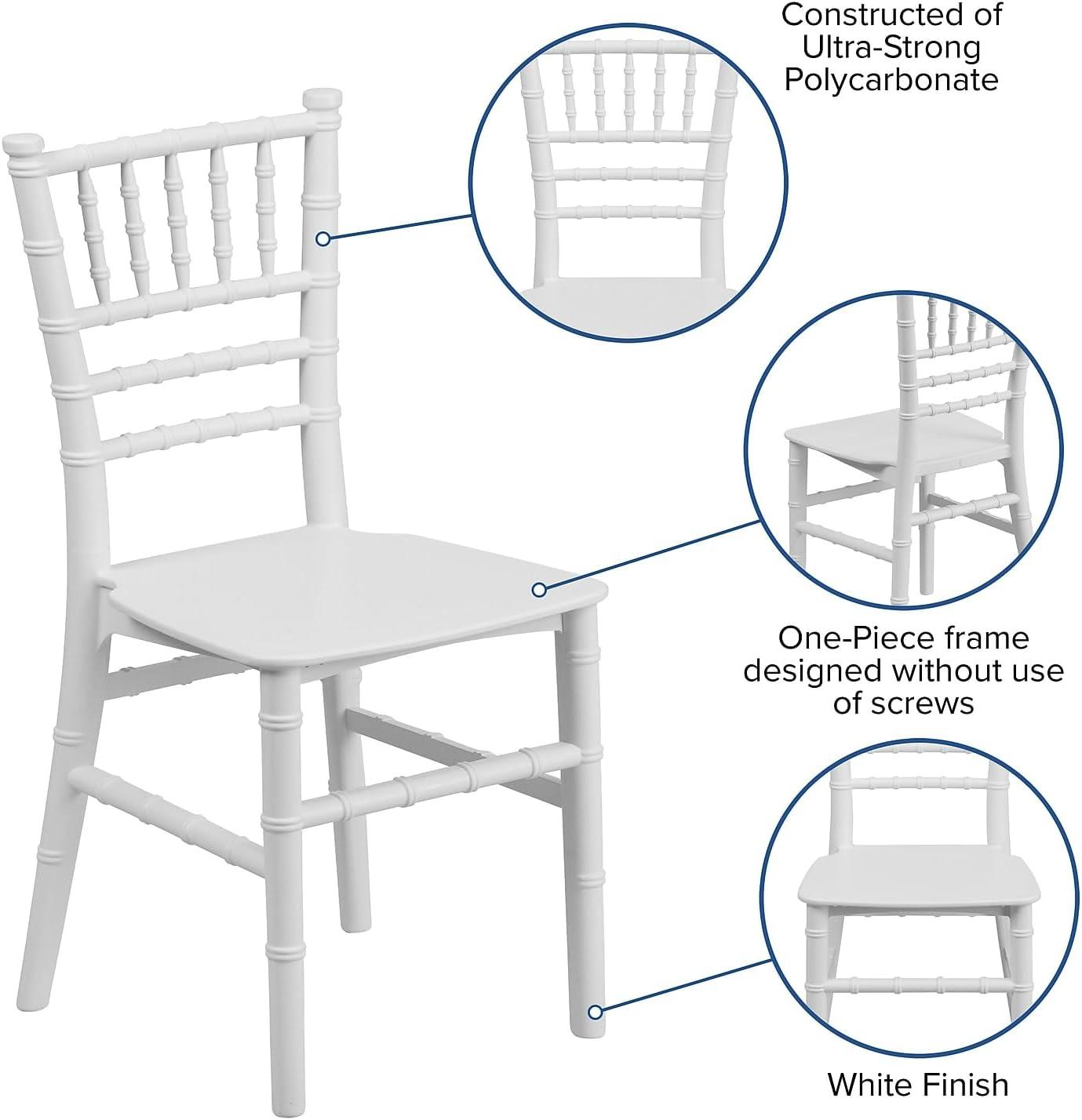 Elegant Kids White Resin Chiavari Event Chair Set