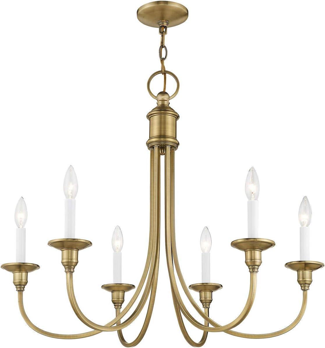 Livex Lighting Cranford 6 - Light Chandelier in  Antique Brass