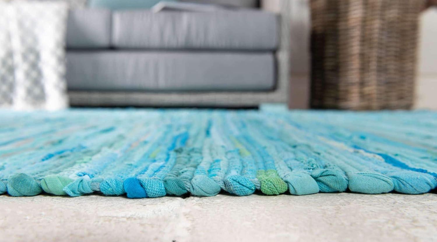 Unique Loom 2' 2 x 6' 7 Striped Chindi Cotton Runner Rug