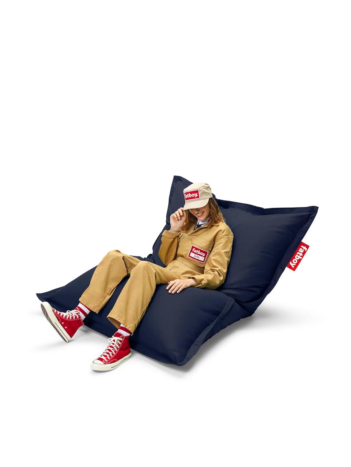 Medium Dark Ocean Water Resistant Outdoor Bean Bag Chair