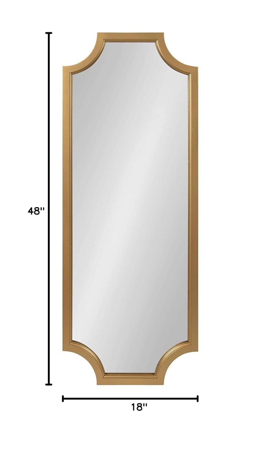 18" x 48" Hogan Scallop Wall Mirror Gold - Kate & Laurel All Things Decor: Modern MDF Frame, No Assembly Required