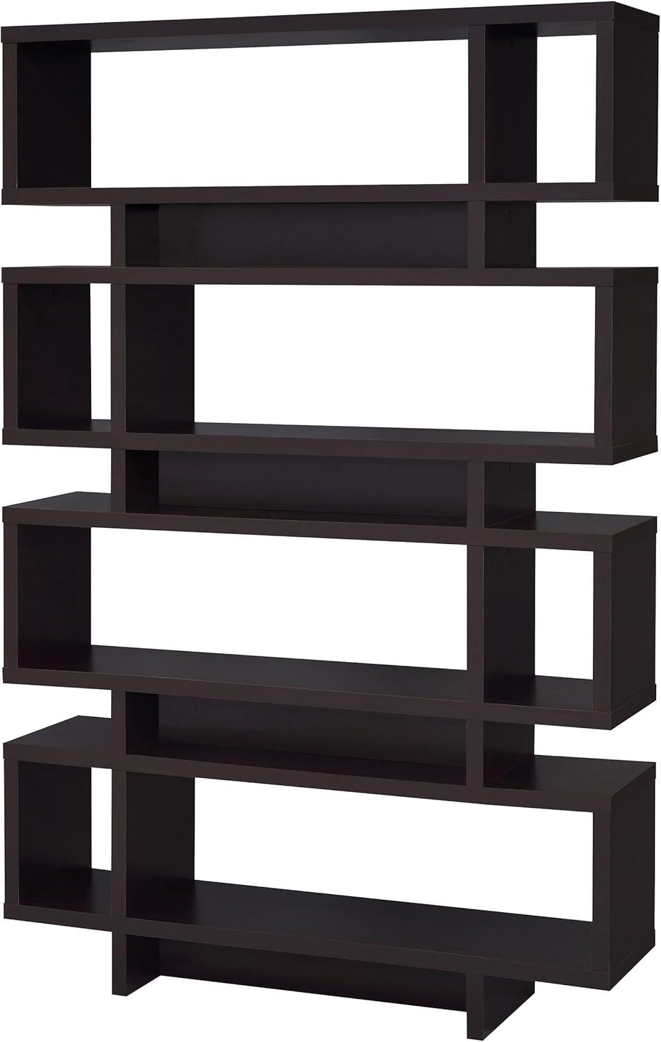 Coaster Home Furnishings 4 Tier Display Bookcase Storage Shelf, Cappuccino