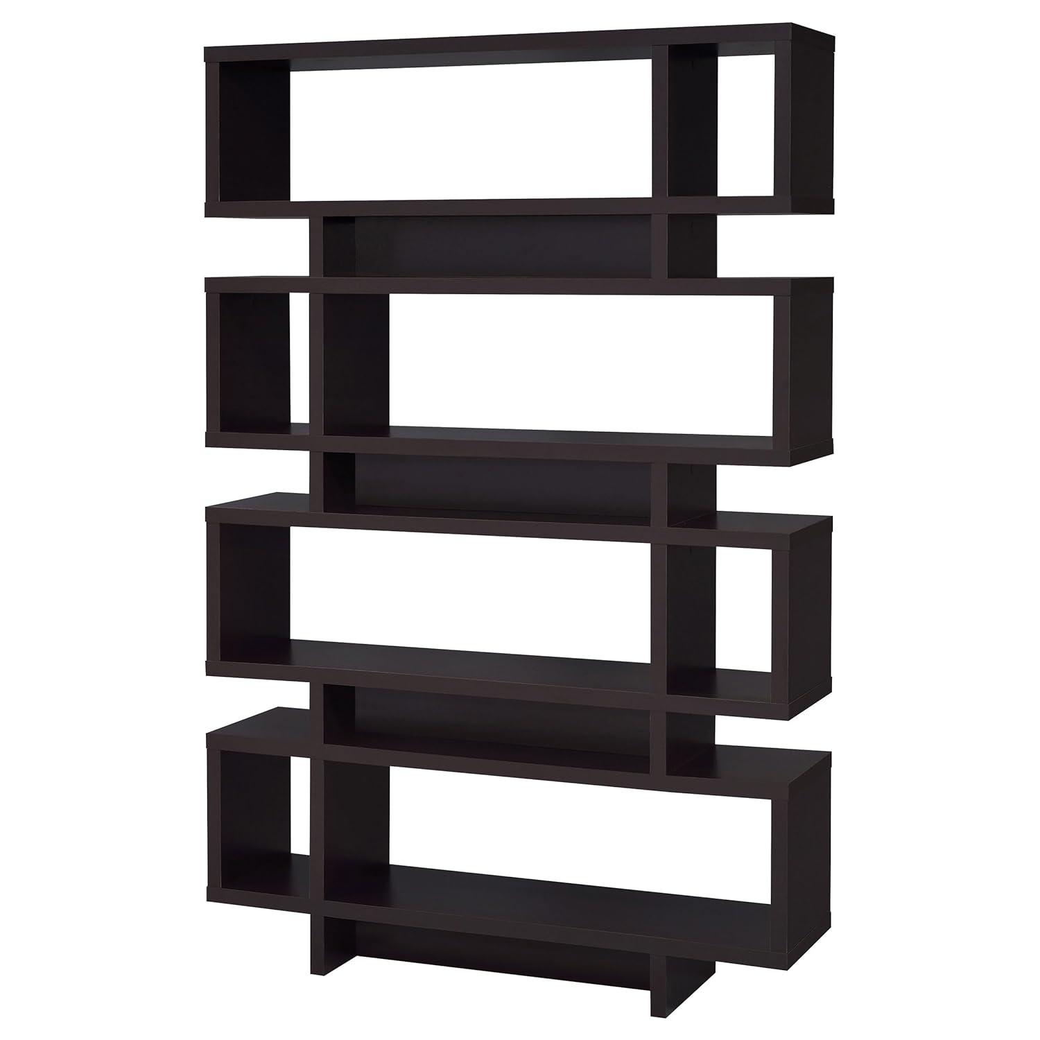 Coaster Home Furnishings 4 Tier Display Bookcase Storage Shelf, Cappuccino