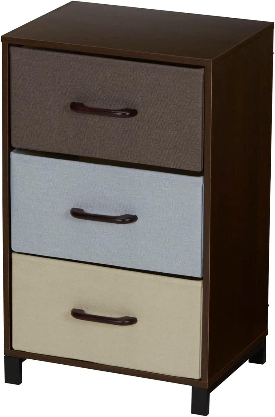 Compact 3-Drawer Earth-Tone Storage Chest with Steel Frame