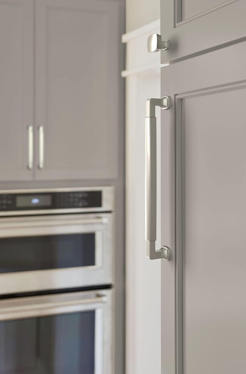 Amerock Stature 8-13/16 inch (224mm) Center-to-Center Satin Nickel Cabinet Pull