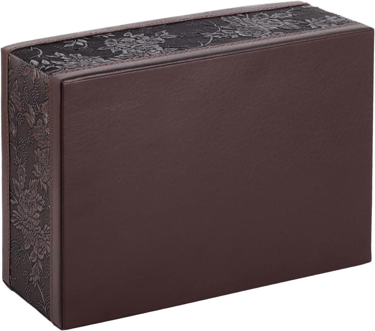 Multifunction PU Leather Tissue Box Holder/Cover Rectangular Upgrade Large Size Stationery Napkin Remote Control Storage Box,Facial Tissue Dispenser Organizer Caddy Home Office Supplies (Retro)