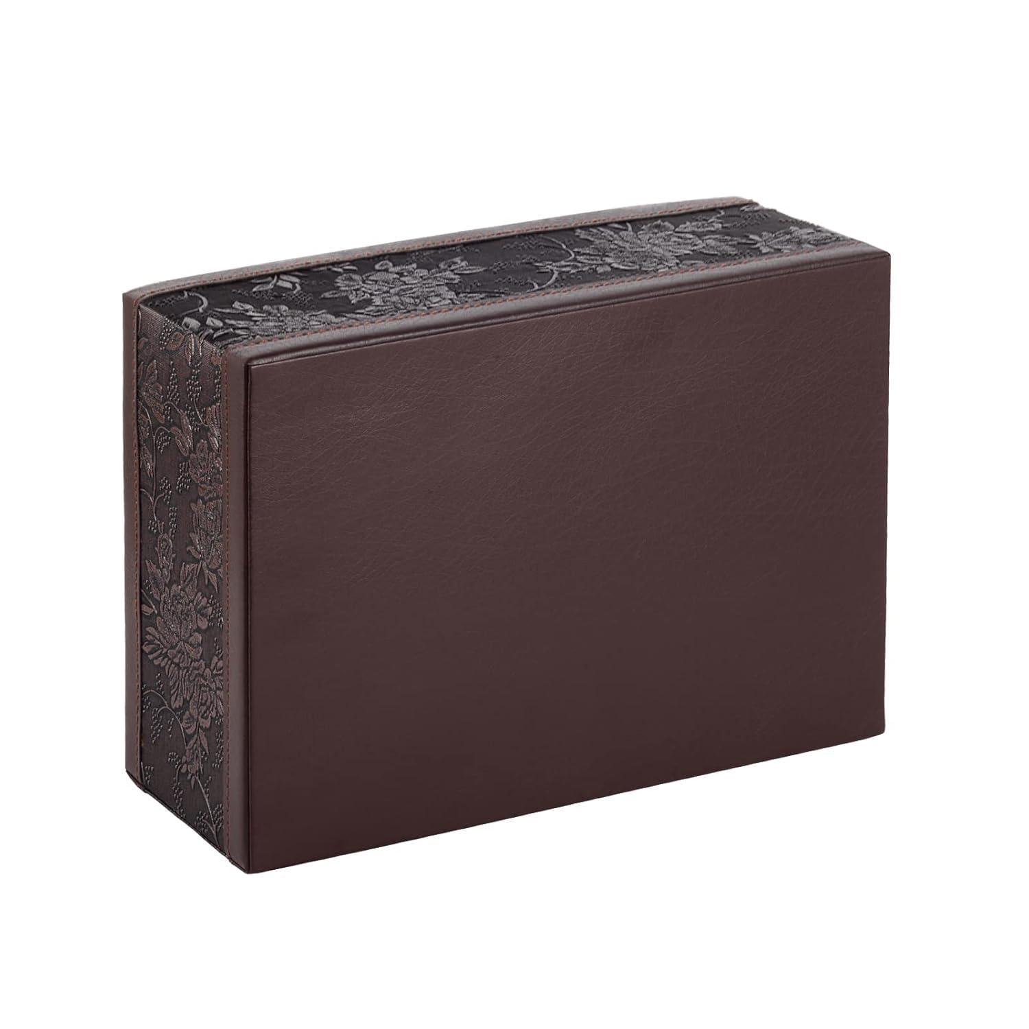 Multifunction PU Leather Tissue Box Holder/Cover Rectangular Upgrade Large Size Stationery Napkin Remote Control Storage Box,Facial Tissue Dispenser Organizer Caddy Home Office Supplies (Retro)