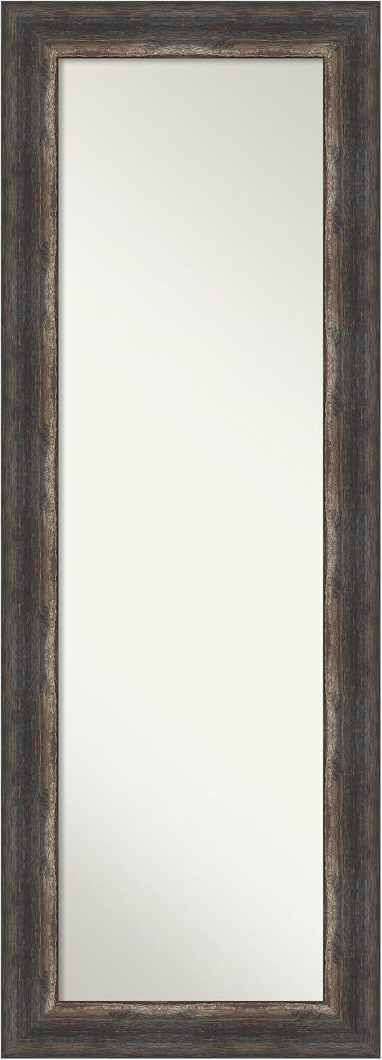 19" x 53" Non-Beveled Wildwood Brown Full Length on The Door Mirror - Amanti Art: Polystyrene Frame, Includes Mounting Hardware