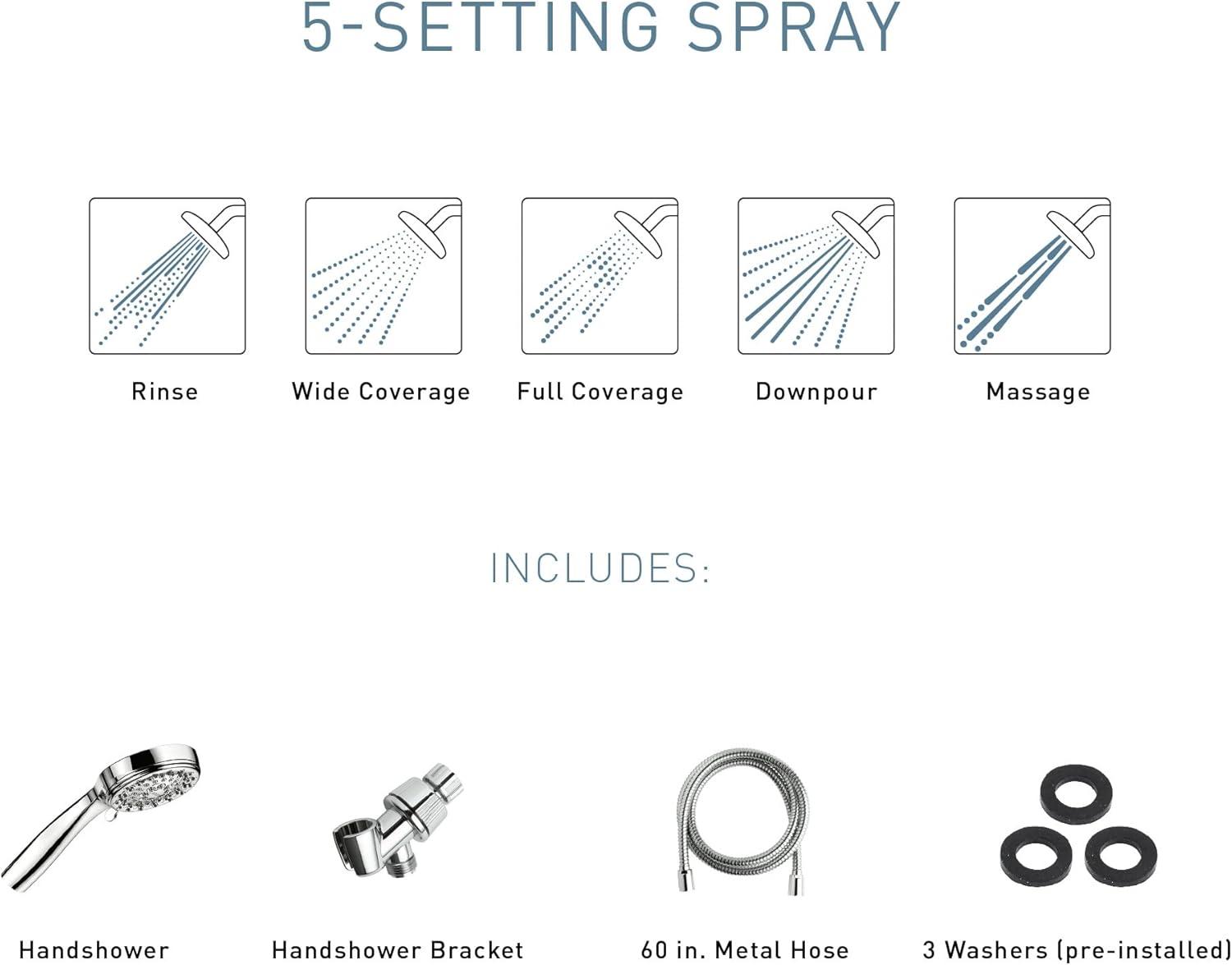 Spot Resist Brushed Nickel 5-Setting Handheld Showerhead