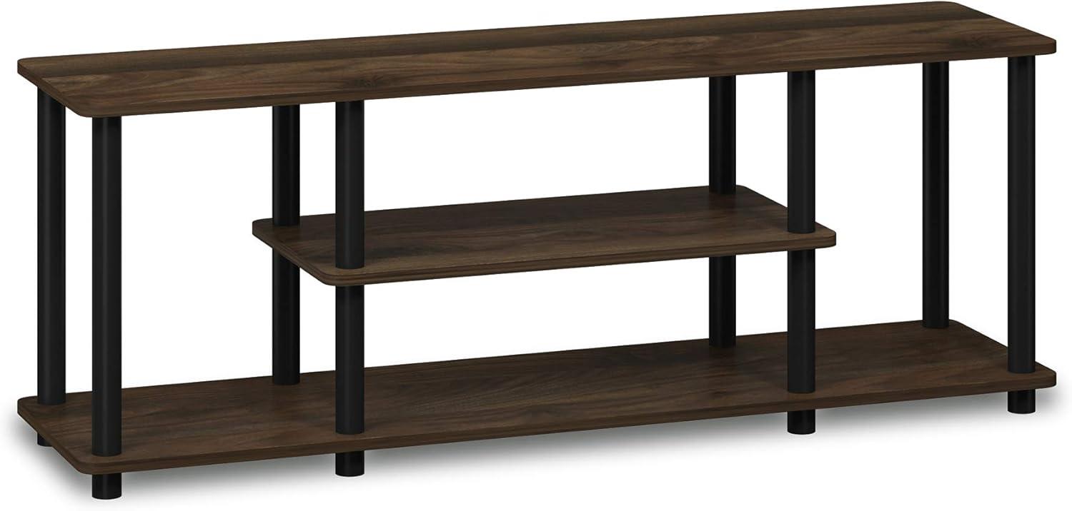 Columbia Walnut and Black 3-Tier Corner TV Stand for 50" TVs