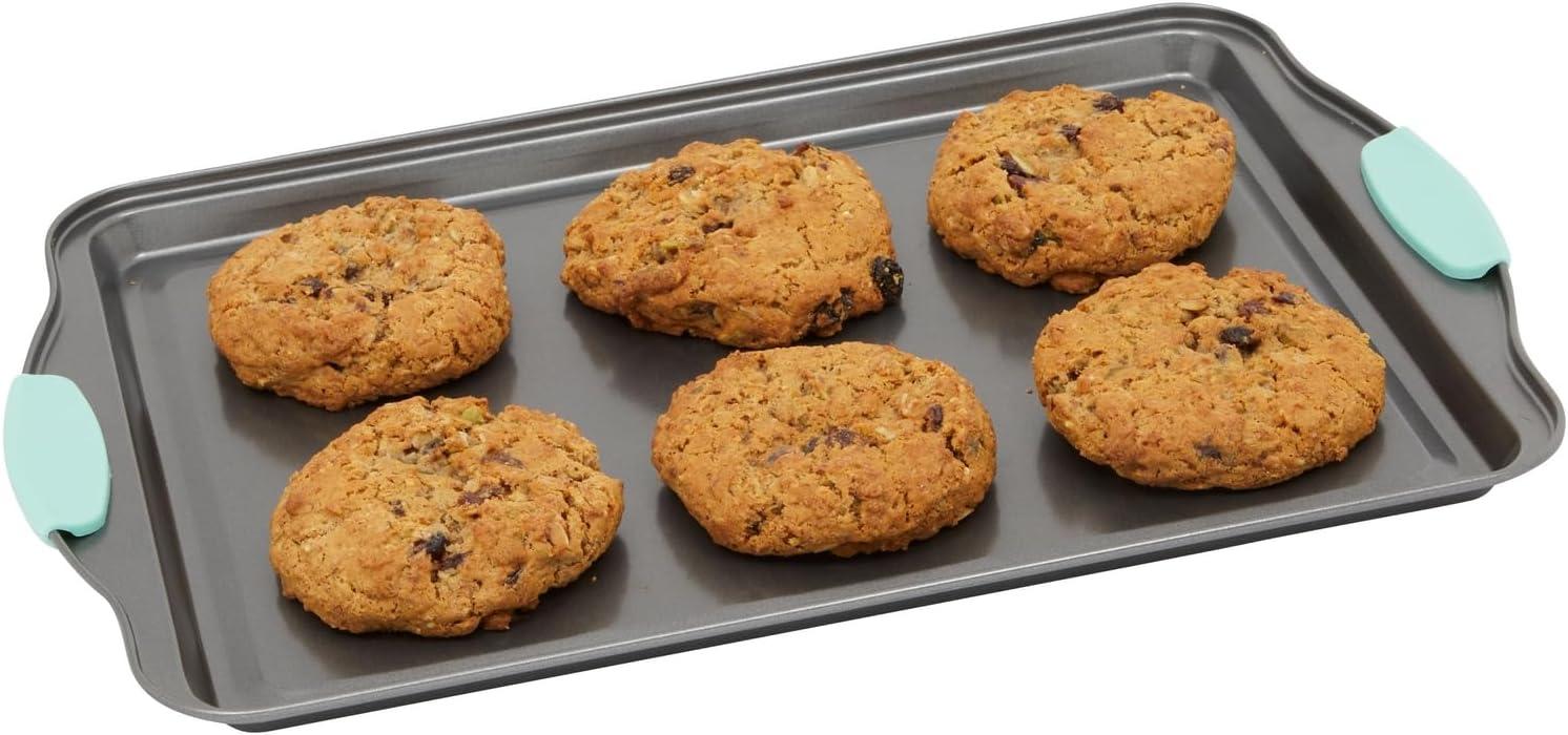 Set of 3 Nonstick Carbon Steel Cookie Sheets with Silicone Handles